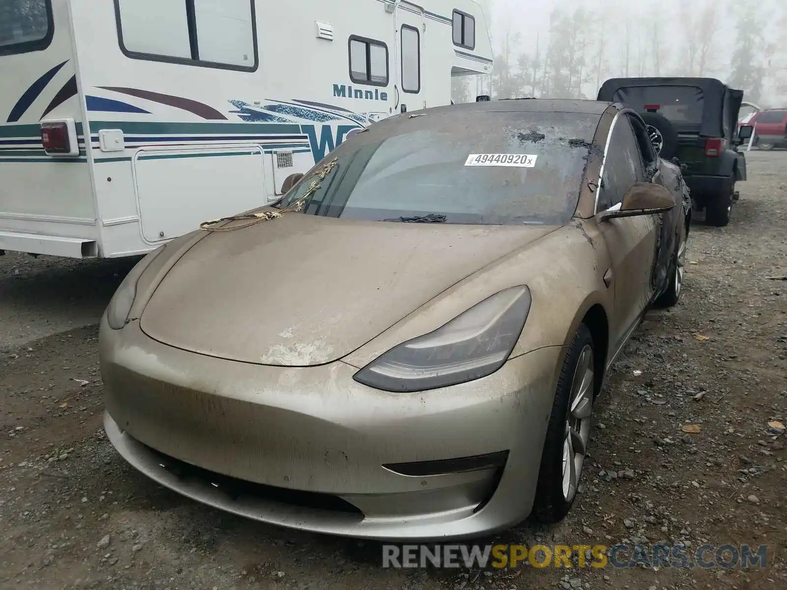 2 Photograph of a damaged car 5YJ3E1EB9KF433738 TESLA MODEL 3 2019