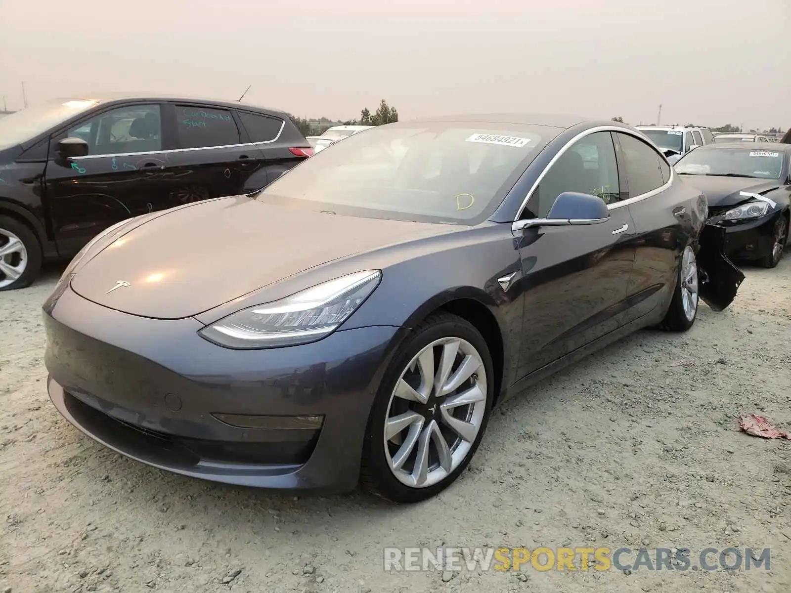 2 Photograph of a damaged car 5YJ3E1EB9KF433786 TESLA MODEL 3 2019