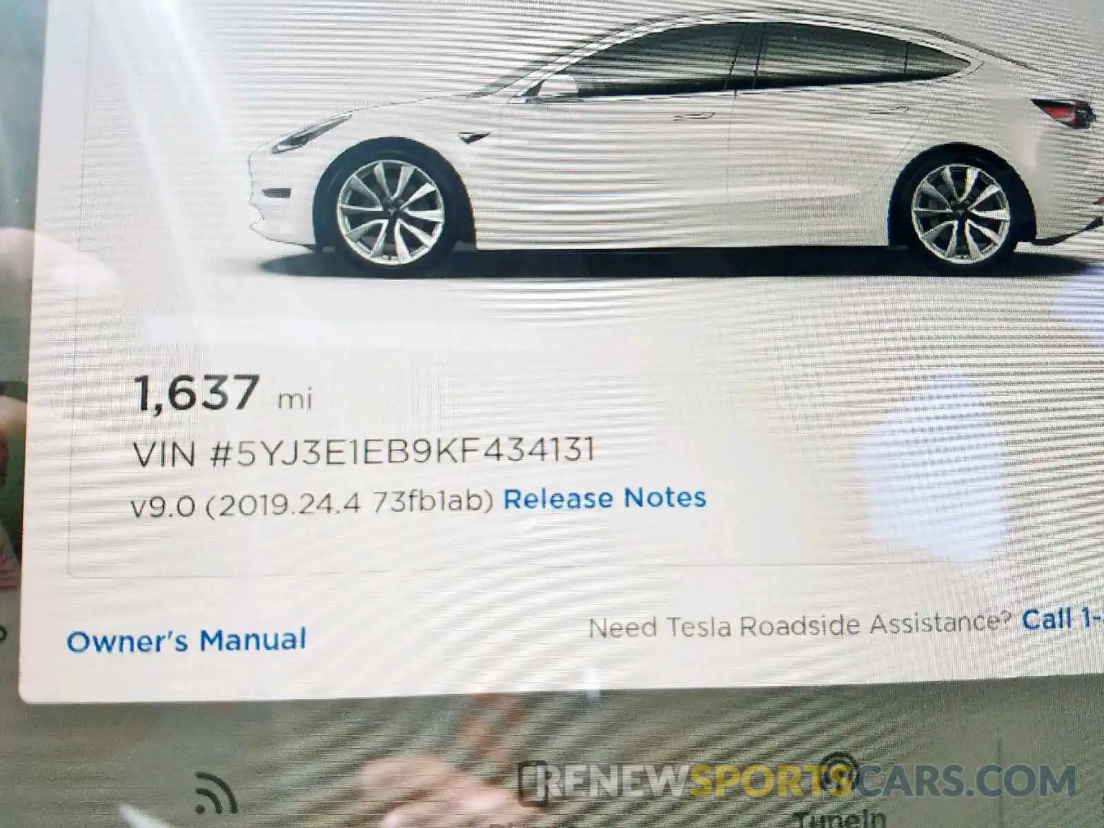 8 Photograph of a damaged car 5YJ3E1EB9KF434131 TESLA MODEL 3 2019