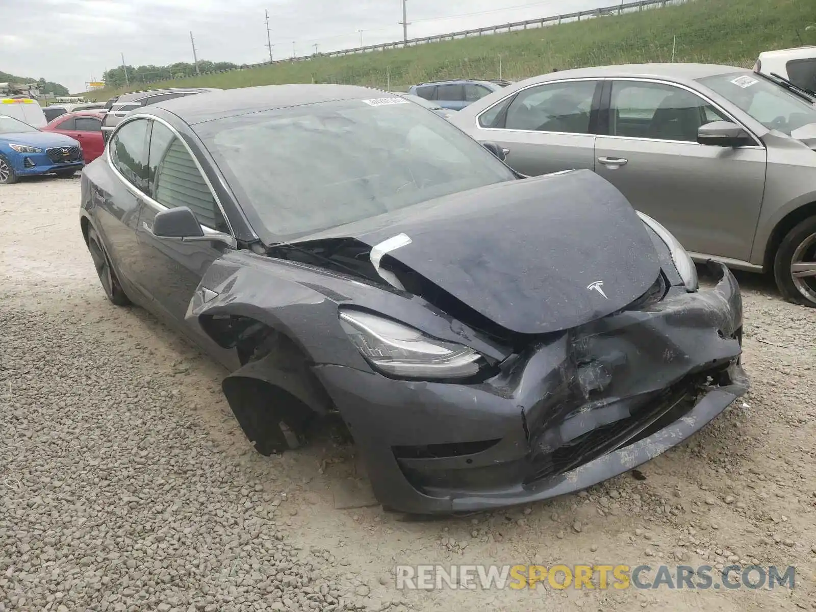 1 Photograph of a damaged car 5YJ3E1EB9KF437286 TESLA MODEL 3 2019