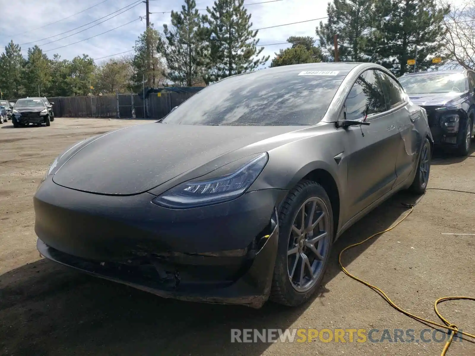 2 Photograph of a damaged car 5YJ3E1EB9KF441869 TESLA MODEL 3 2019