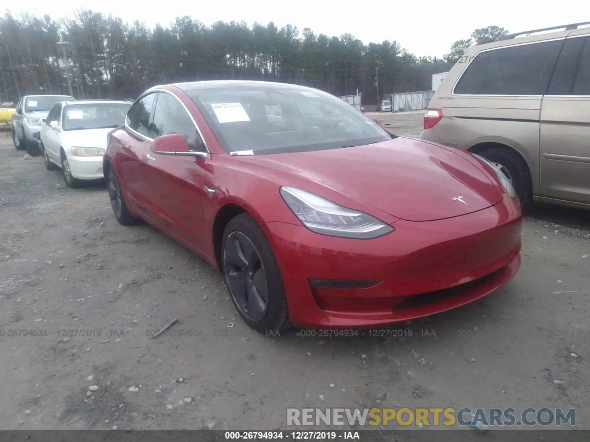 1 Photograph of a damaged car 5YJ3E1EB9KF442097 TESLA MODEL 3 2019