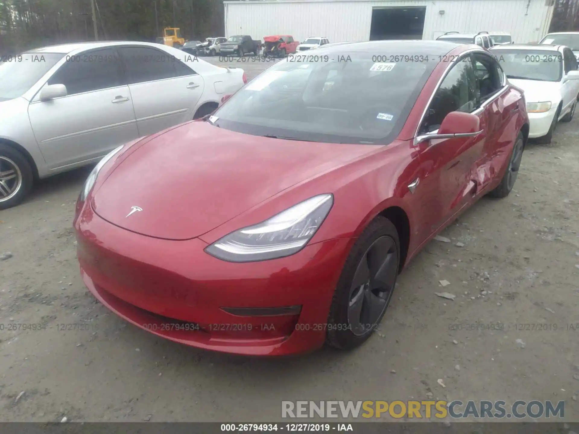 2 Photograph of a damaged car 5YJ3E1EB9KF442097 TESLA MODEL 3 2019