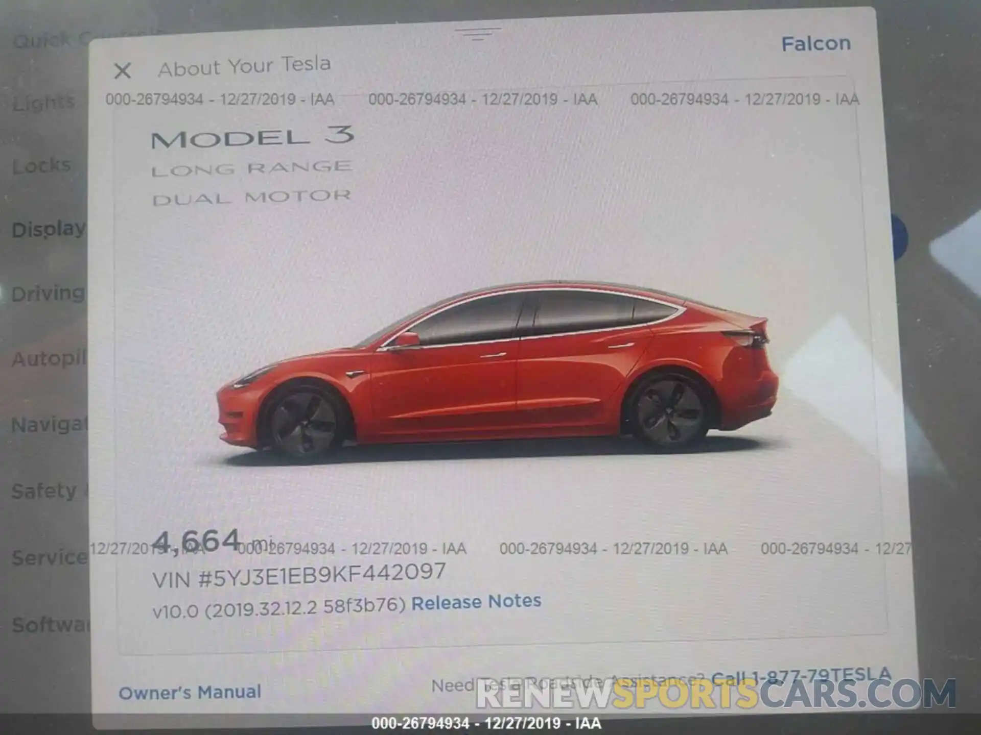 7 Photograph of a damaged car 5YJ3E1EB9KF442097 TESLA MODEL 3 2019