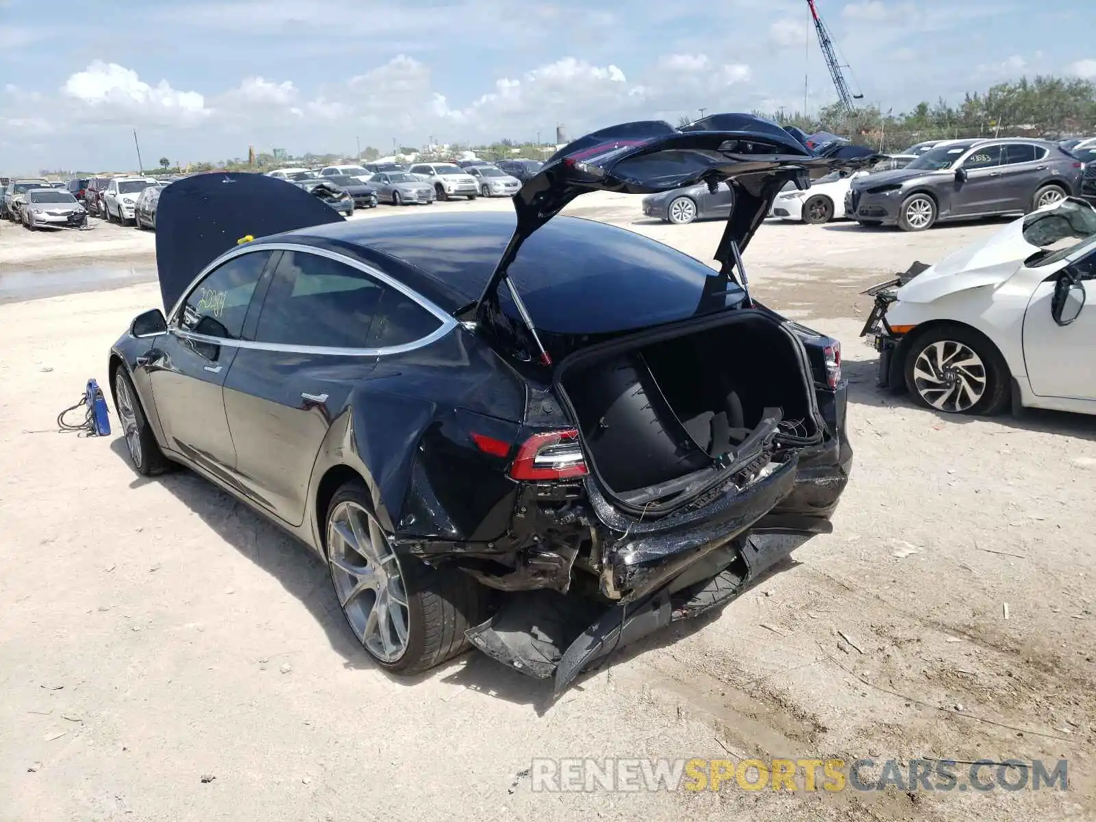 3 Photograph of a damaged car 5YJ3E1EB9KF451494 TESLA MODEL 3 2019