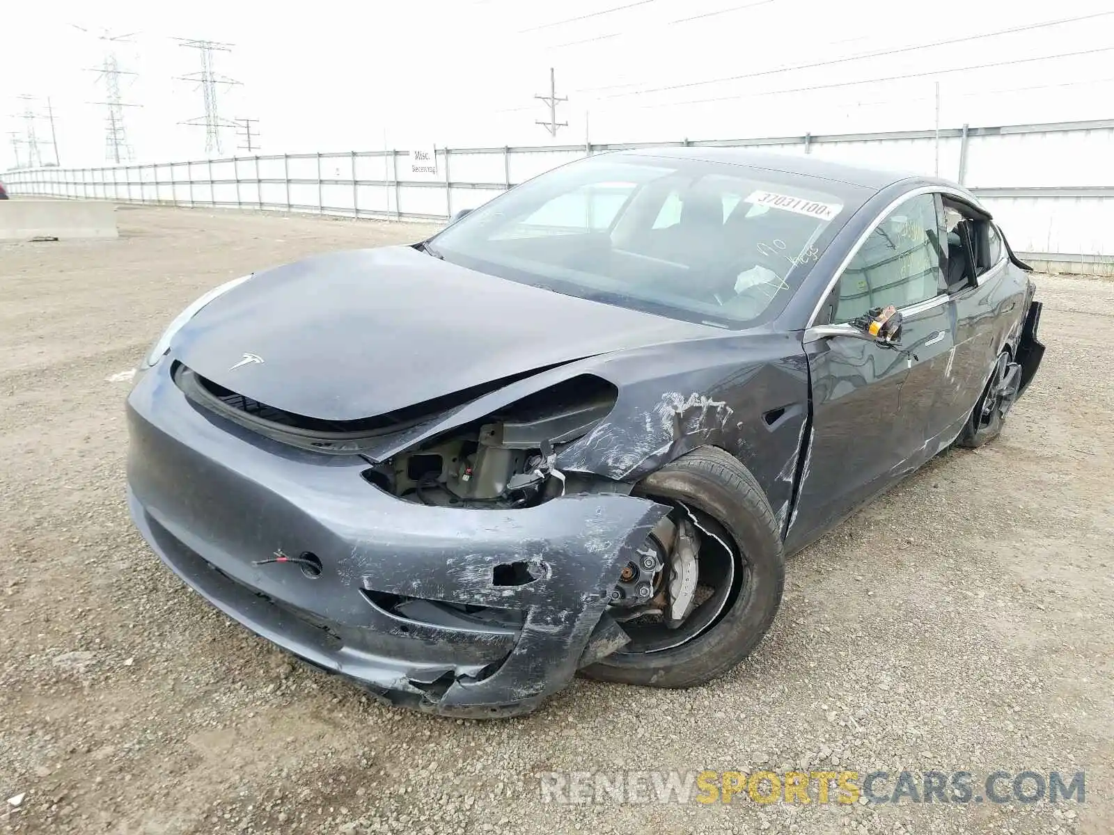 2 Photograph of a damaged car 5YJ3E1EB9KF477335 TESLA MODEL 3 2019