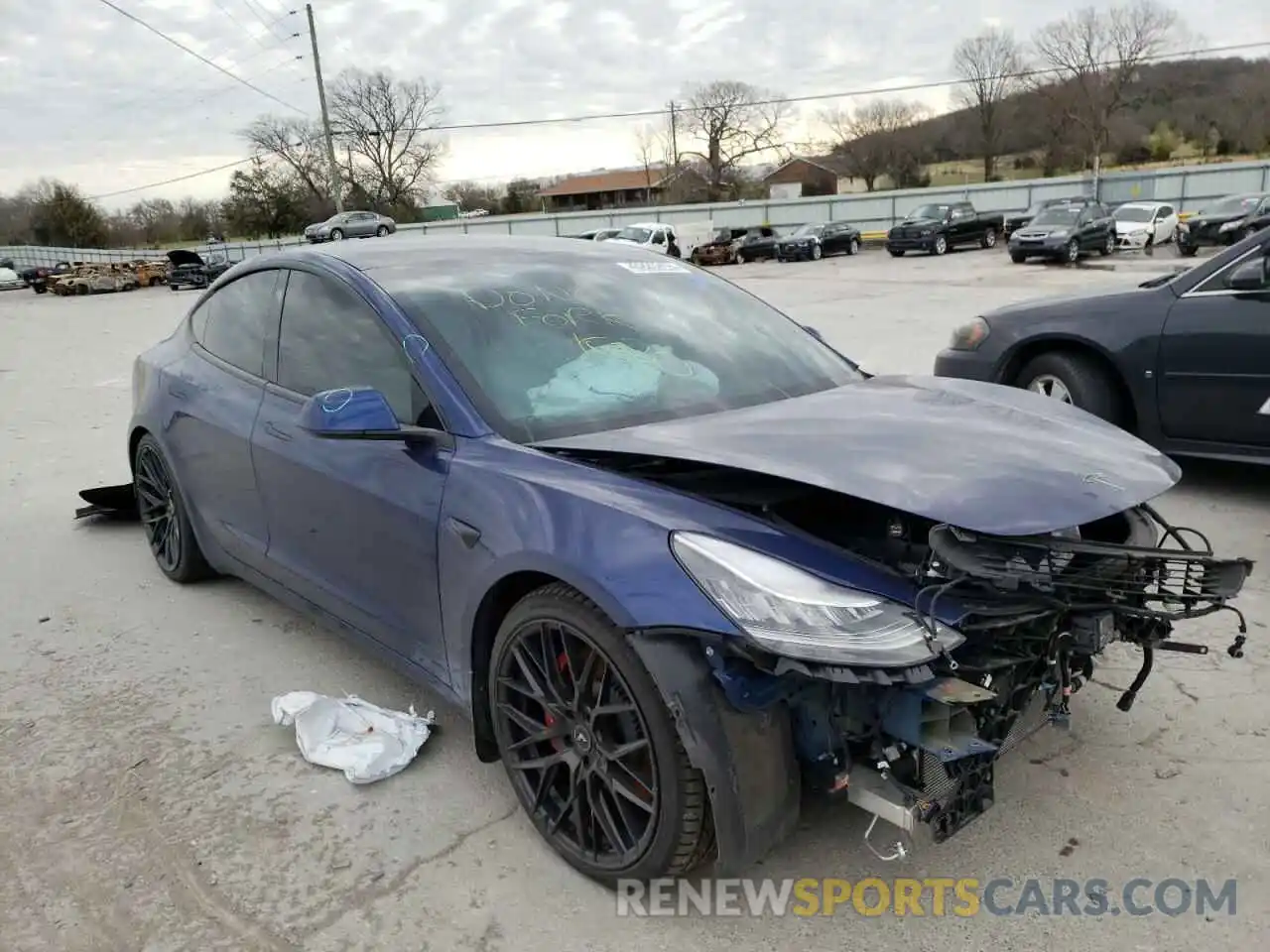 1 Photograph of a damaged car 5YJ3E1EB9KF477657 TESLA MODEL 3 2019