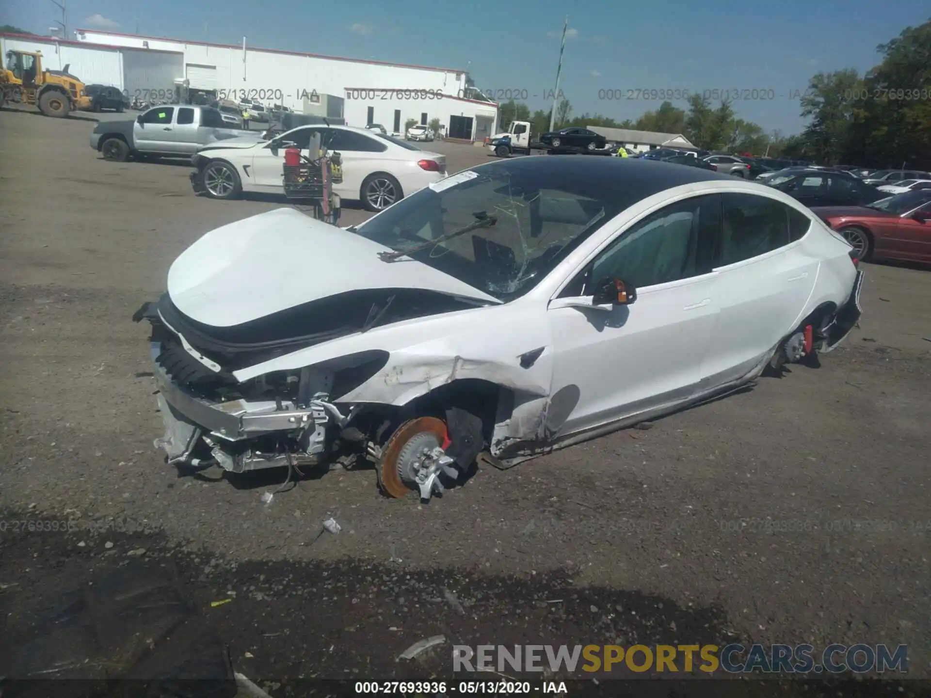 2 Photograph of a damaged car 5YJ3E1EB9KF487007 TESLA MODEL 3 2019