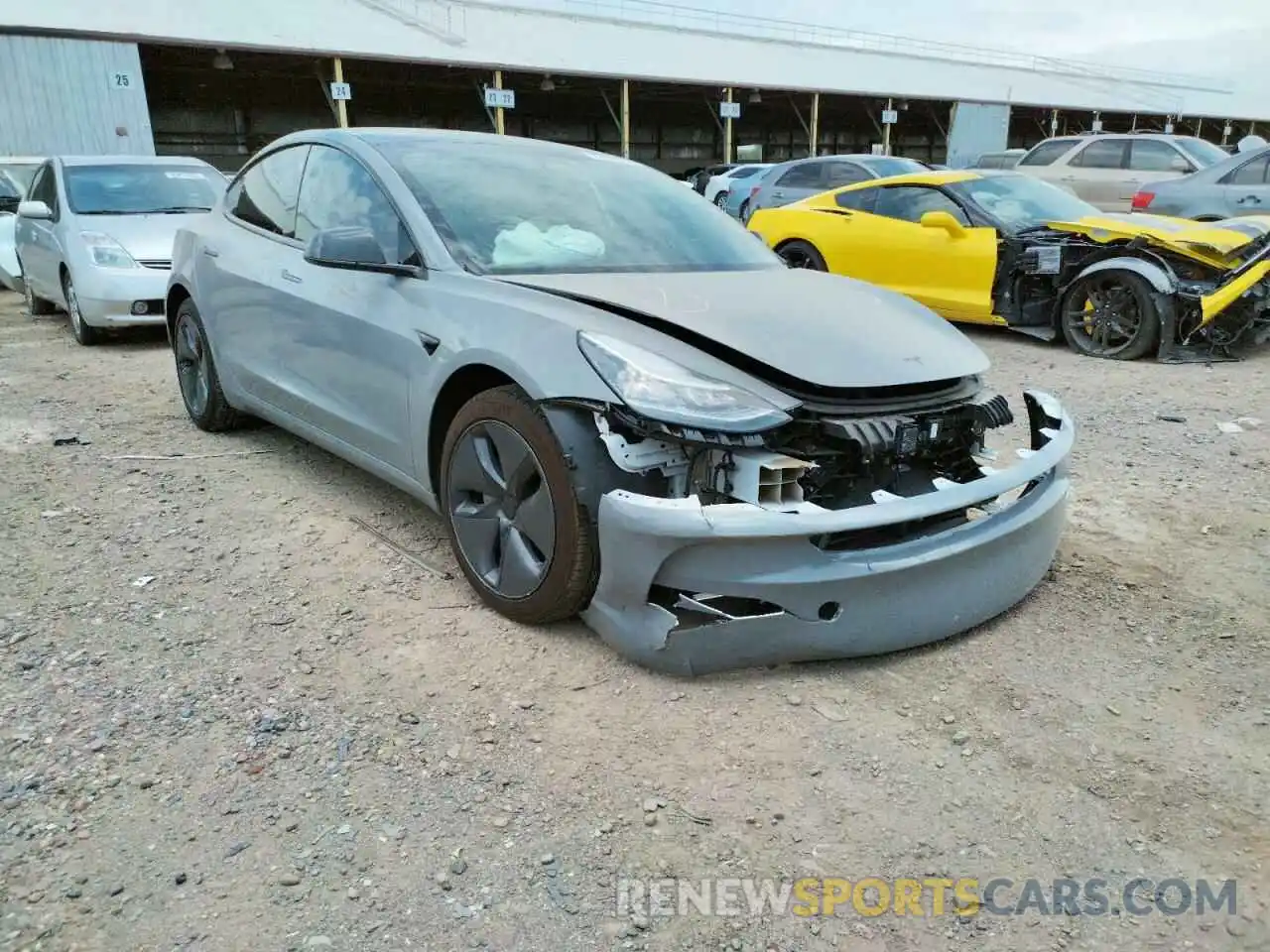 1 Photograph of a damaged car 5YJ3E1EB9KF493857 TESLA MODEL 3 2019