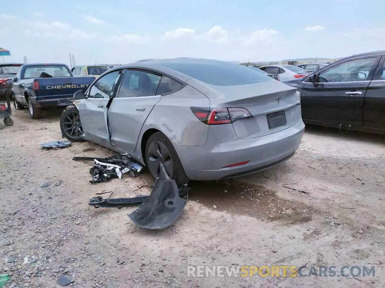 3 Photograph of a damaged car 5YJ3E1EB9KF493857 TESLA MODEL 3 2019