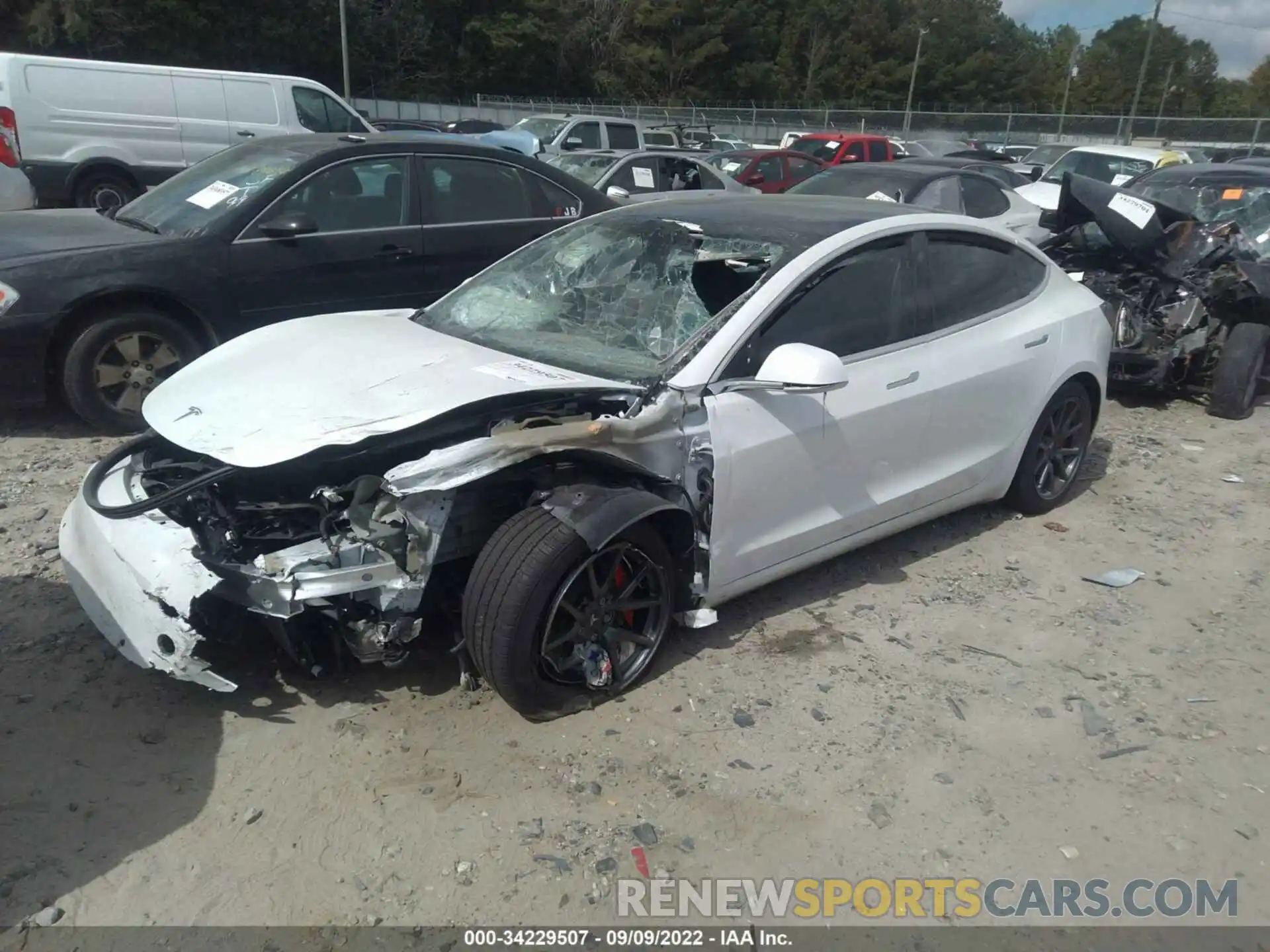 2 Photograph of a damaged car 5YJ3E1EB9KF493986 TESLA MODEL 3 2019