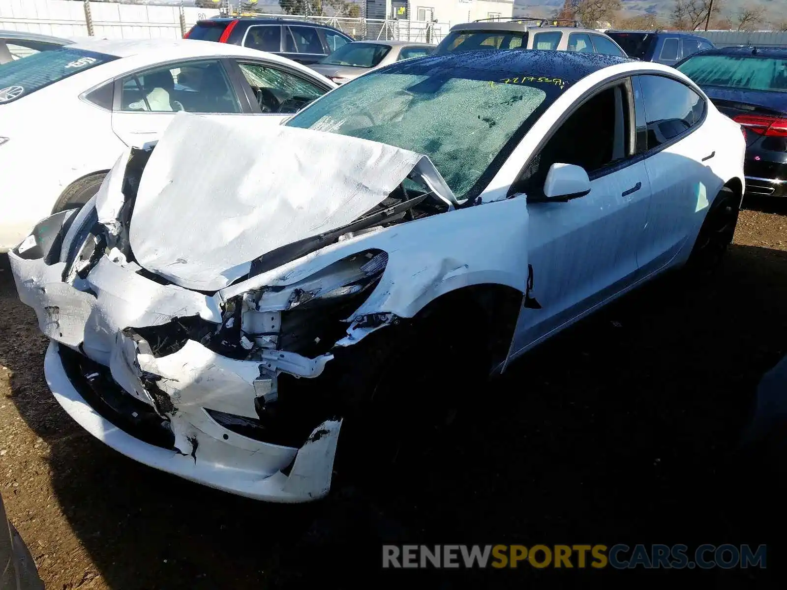 2 Photograph of a damaged car 5YJ3E1EB9KF511225 TESLA MODEL 3 2019