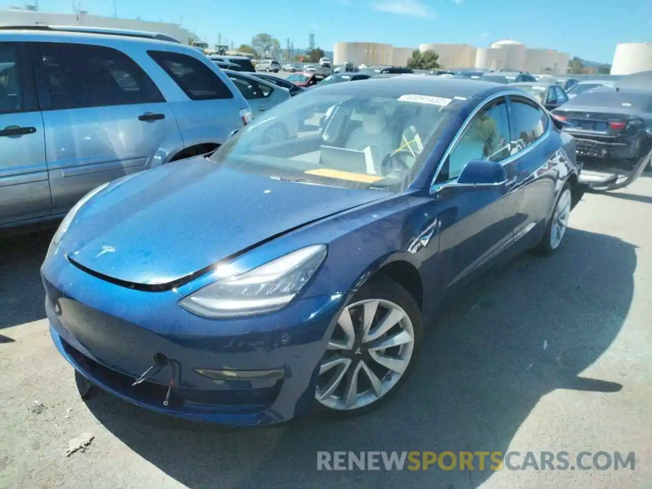 2 Photograph of a damaged car 5YJ3E1EB9KF517851 TESLA MODEL 3 2019