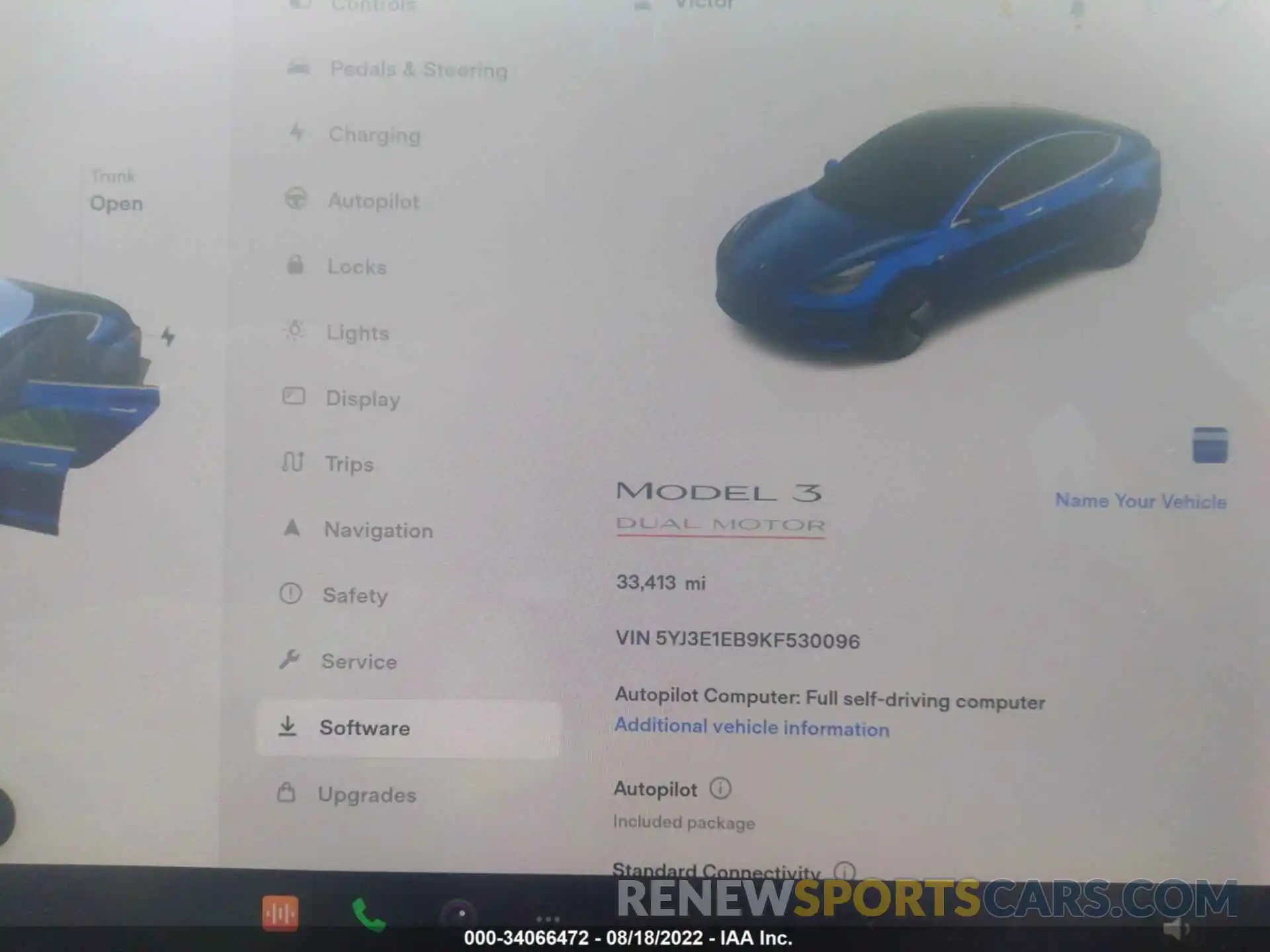 7 Photograph of a damaged car 5YJ3E1EB9KF530096 TESLA MODEL 3 2019