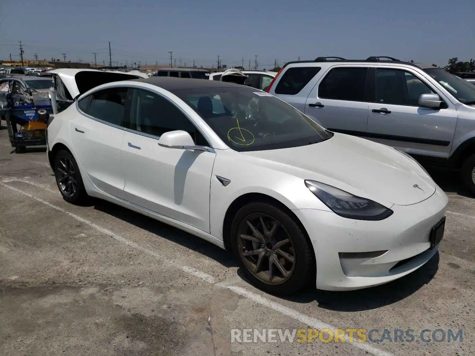 1 Photograph of a damaged car 5YJ3E1EBXKF191476 TESLA MODEL 3 2019