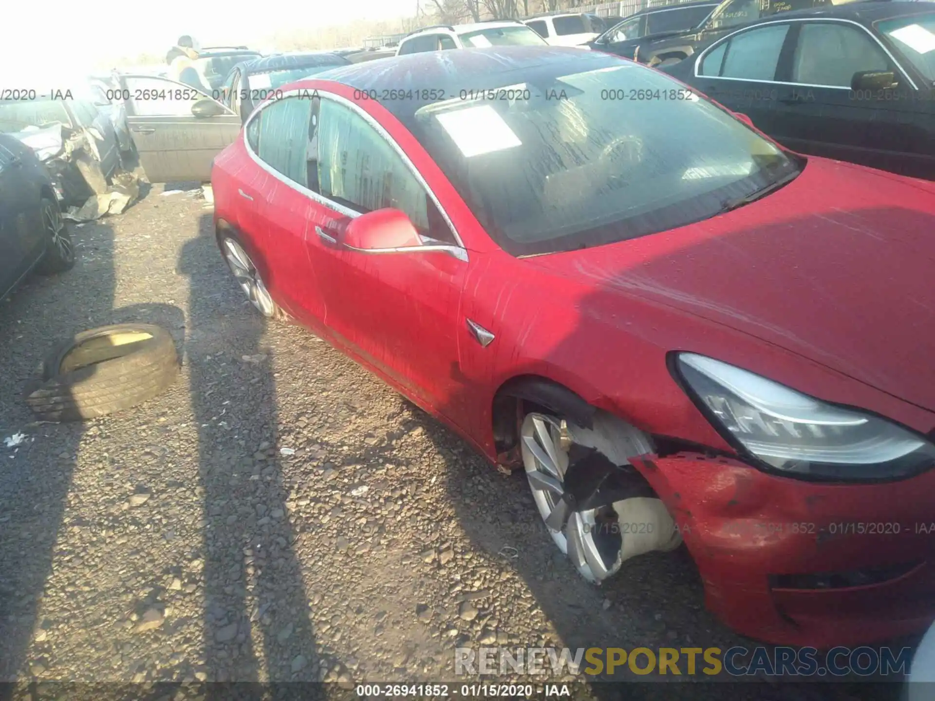 1 Photograph of a damaged car 5YJ3E1EBXKF194460 TESLA MODEL 3 2019