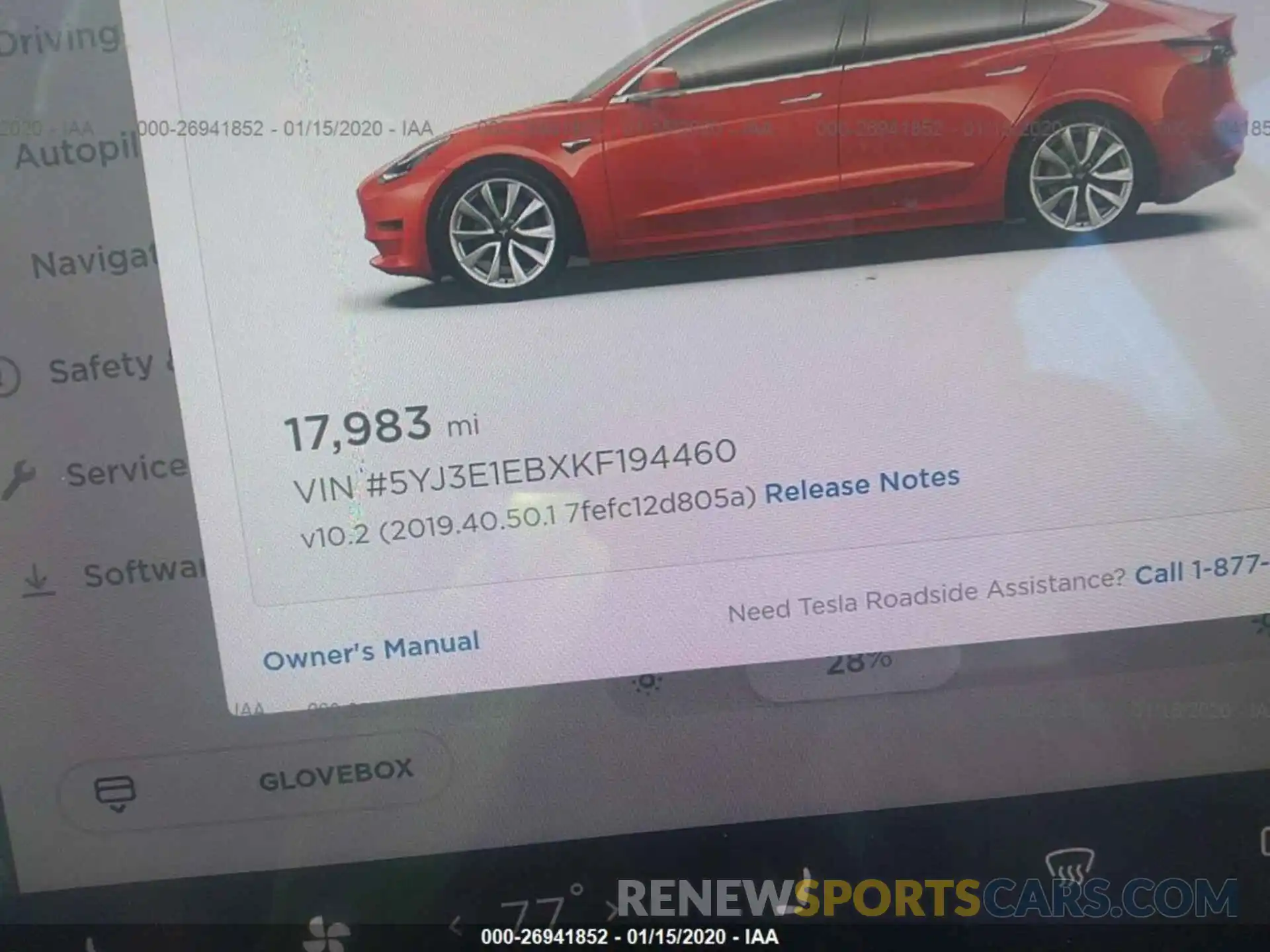 7 Photograph of a damaged car 5YJ3E1EBXKF194460 TESLA MODEL 3 2019