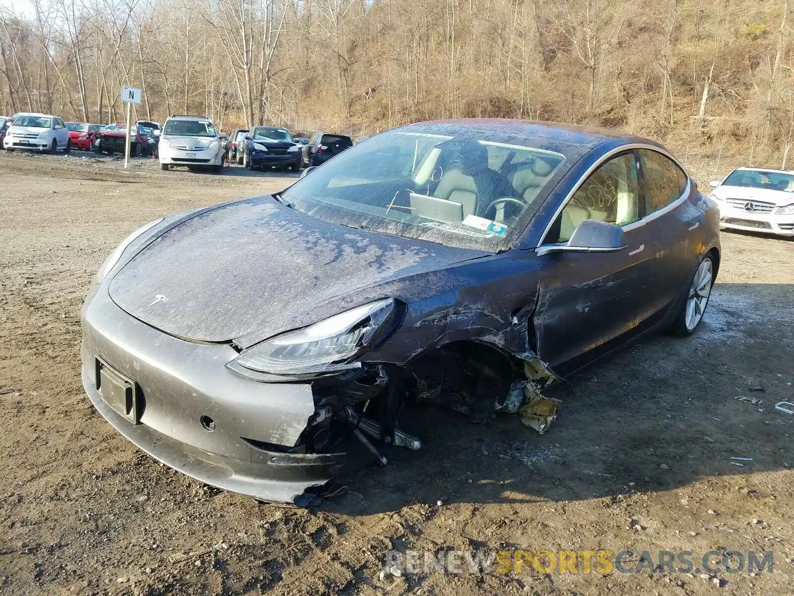 2 Photograph of a damaged car 5YJ3E1EBXKF194586 TESLA MODEL 3 2019