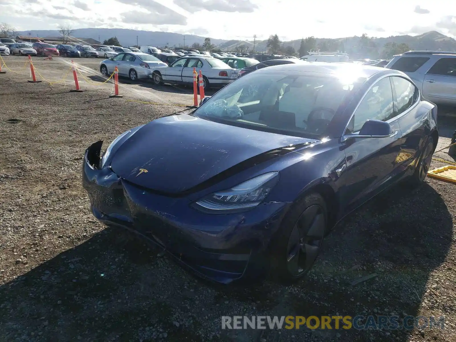 2 Photograph of a damaged car 5YJ3E1EBXKF195110 TESLA MODEL 3 2019