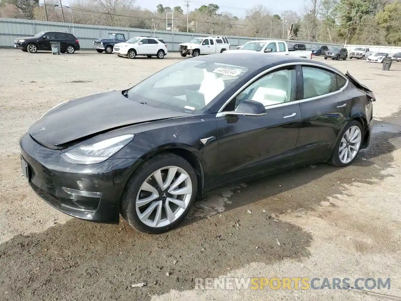 1 Photograph of a damaged car 5YJ3E1EBXKF195365 TESLA MODEL 3 2019