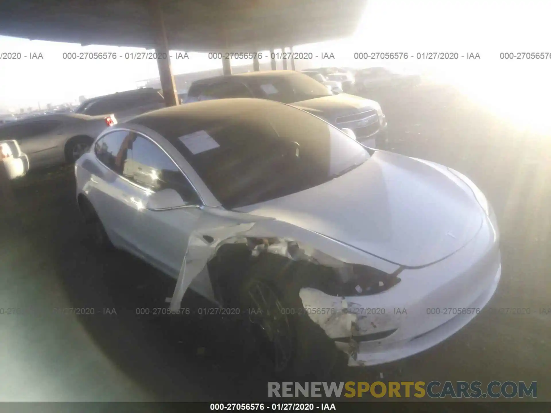 1 Photograph of a damaged car 5YJ3E1EBXKF199576 TESLA MODEL 3 2019