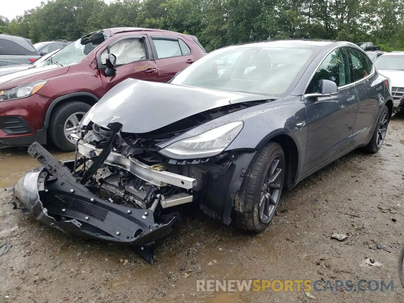 2 Photograph of a damaged car 5YJ3E1EBXKF205795 TESLA MODEL 3 2019