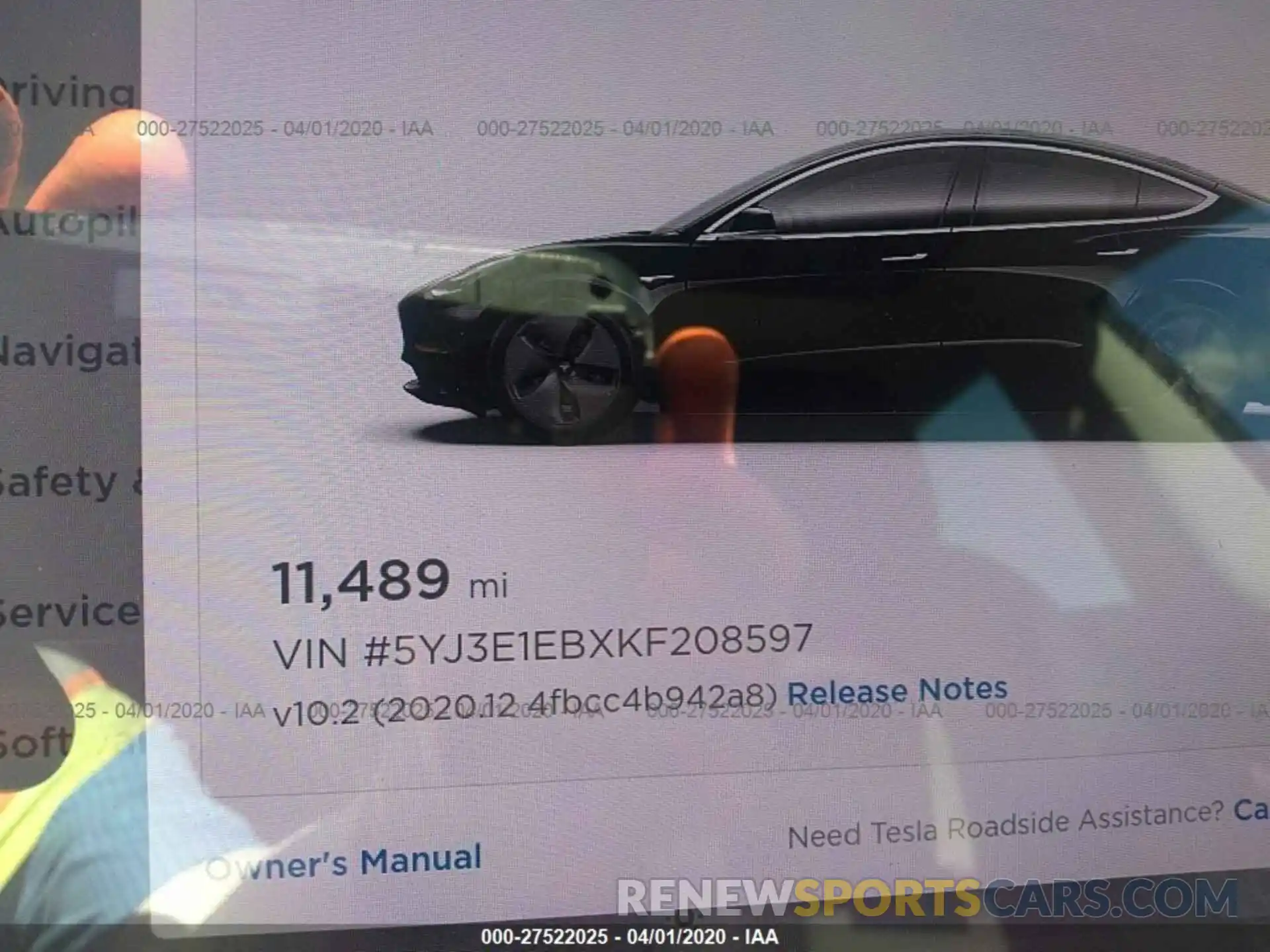 7 Фотография поврежденного автомобиля 5YJ3E1EBXKF208597 TESLA MODEL 3 2019