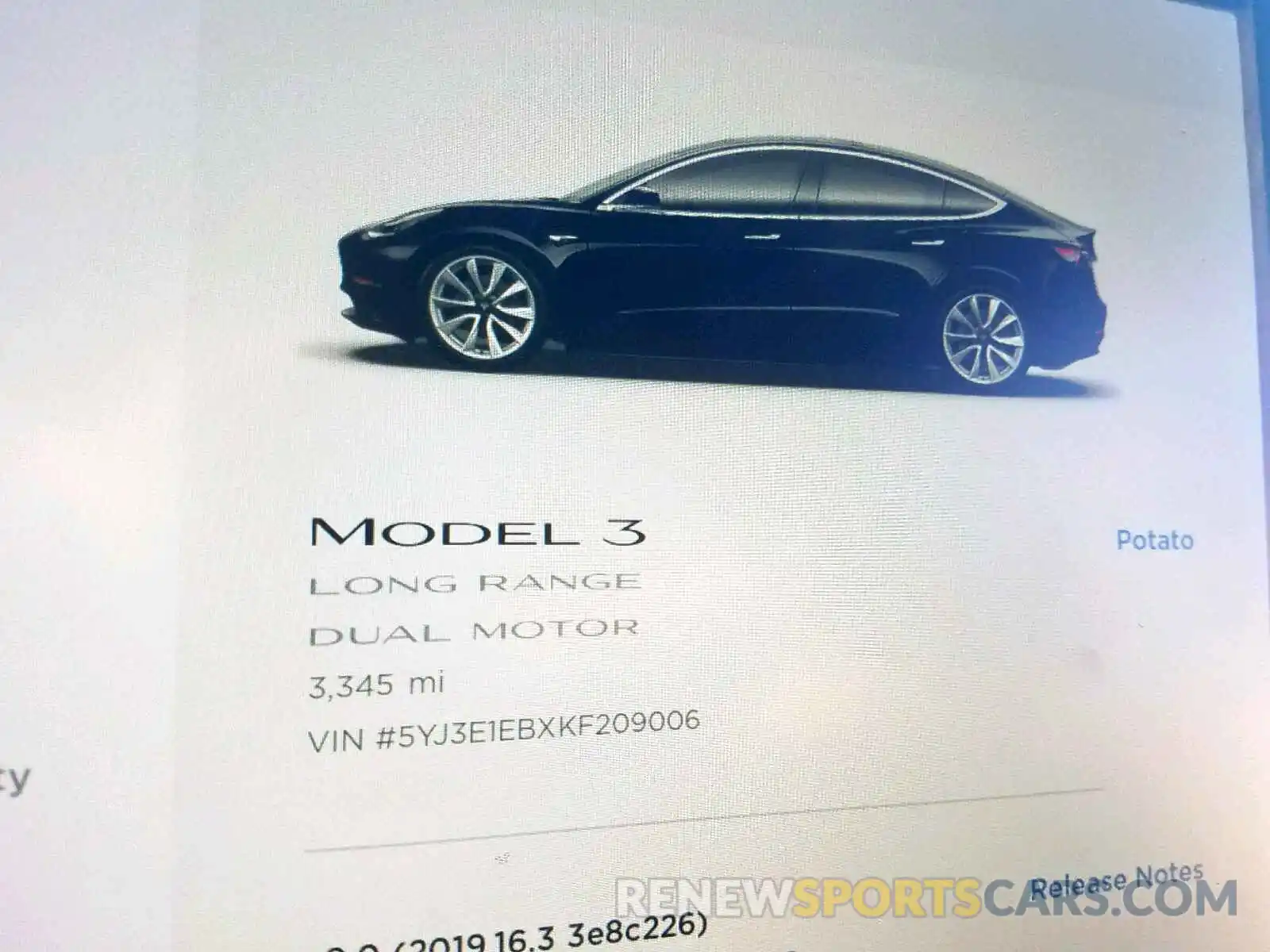 8 Photograph of a damaged car 5YJ3E1EBXKF209006 TESLA MODEL 3 2019