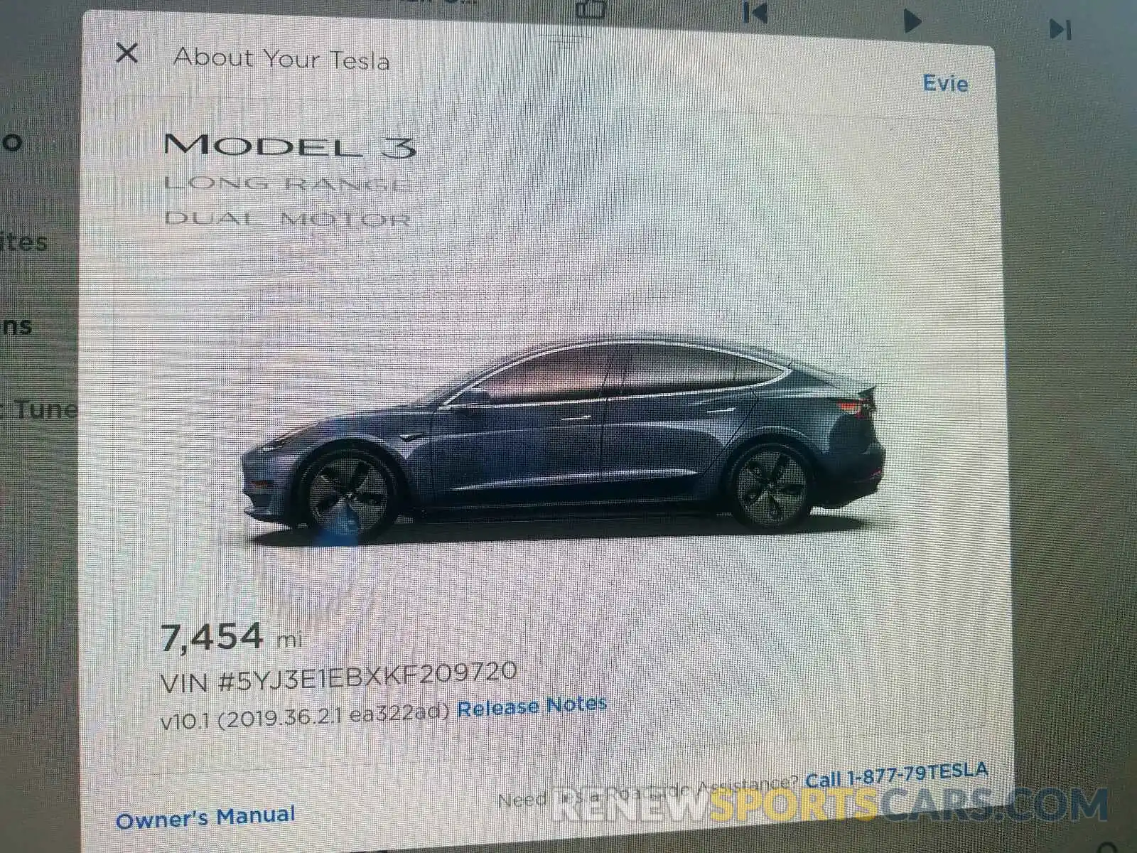 8 Фотография поврежденного автомобиля 5YJ3E1EBXKF209720 TESLA MODEL 3 2019