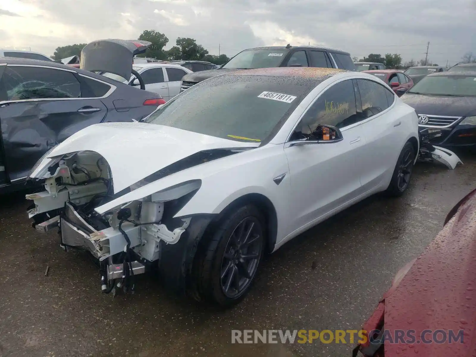 2 Photograph of a damaged car 5YJ3E1EBXKF211435 TESLA MODEL 3 2019