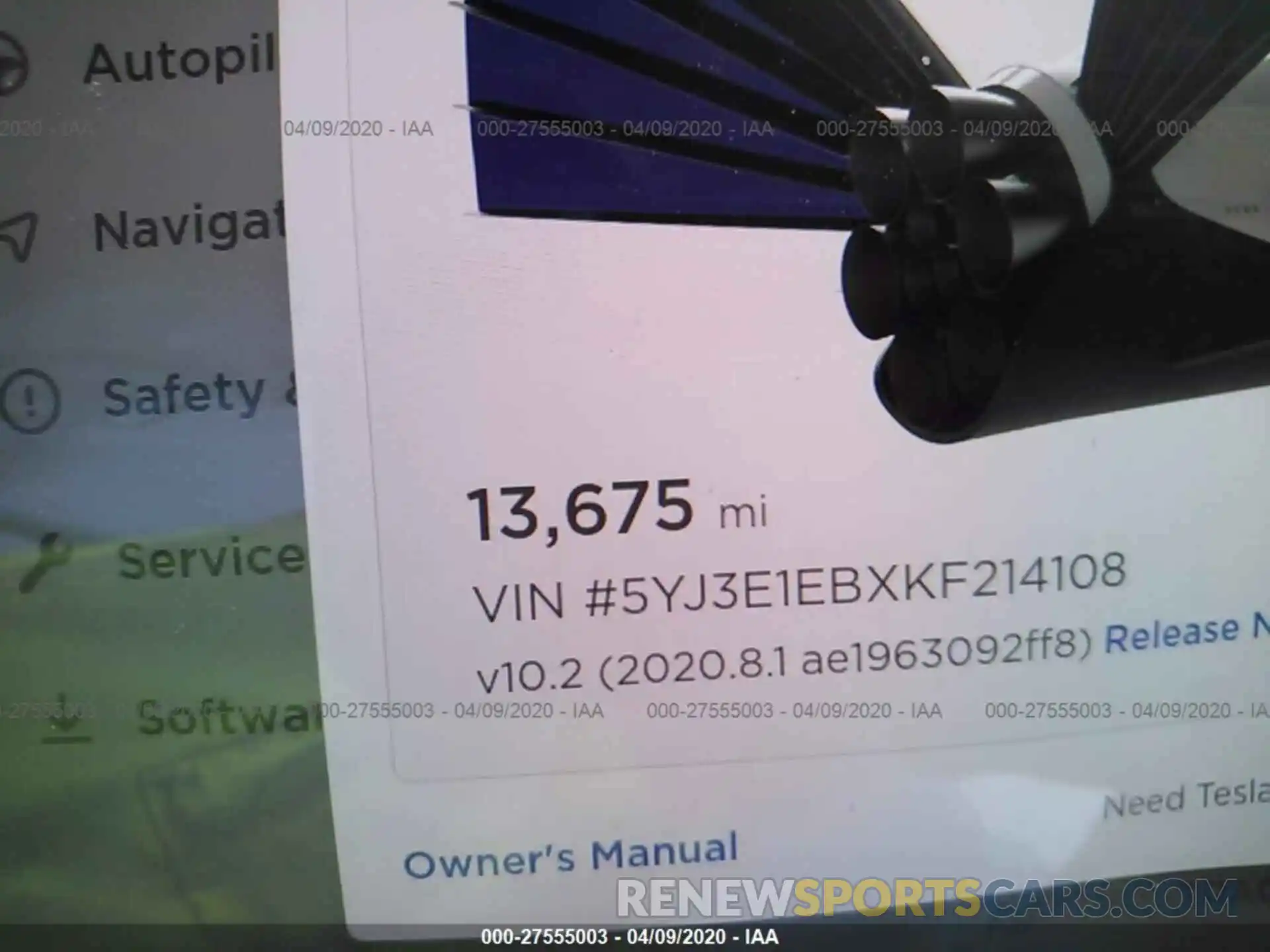 7 Photograph of a damaged car 5YJ3E1EBXKF214108 TESLA MODEL 3 2019