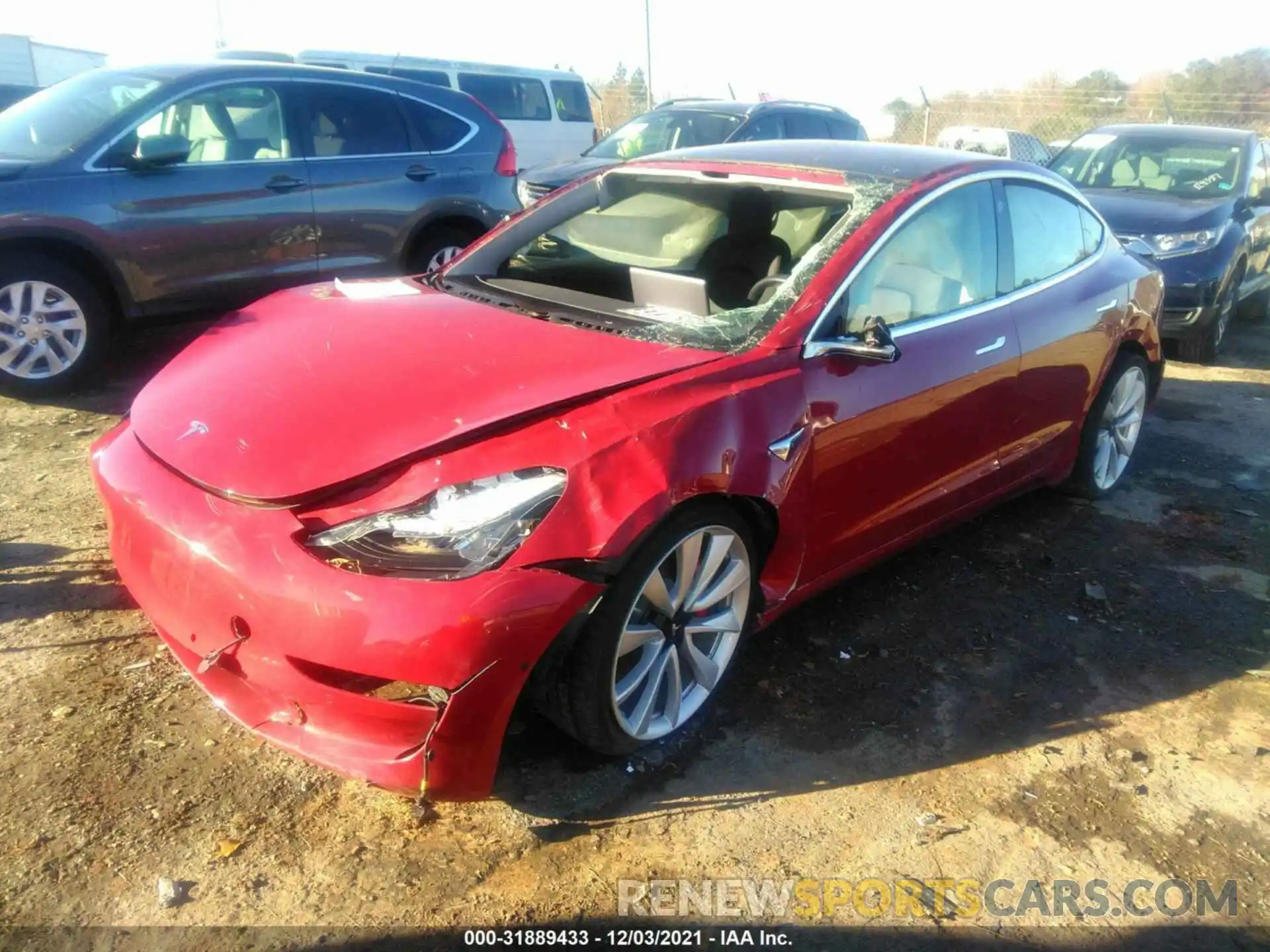 2 Photograph of a damaged car 5YJ3E1EBXKF231314 TESLA MODEL 3 2019