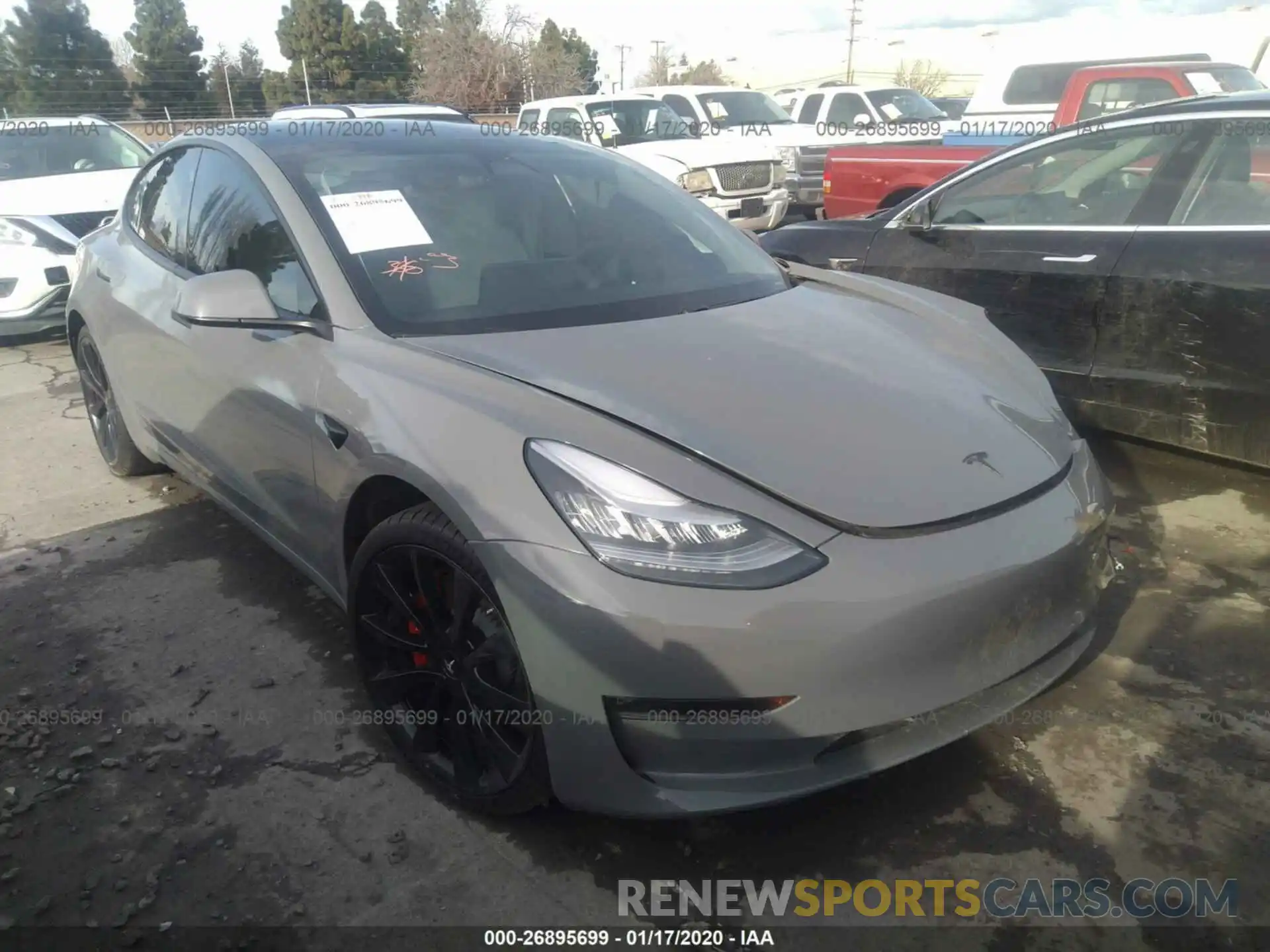 1 Photograph of a damaged car 5YJ3E1EBXKF231572 TESLA MODEL 3 2019