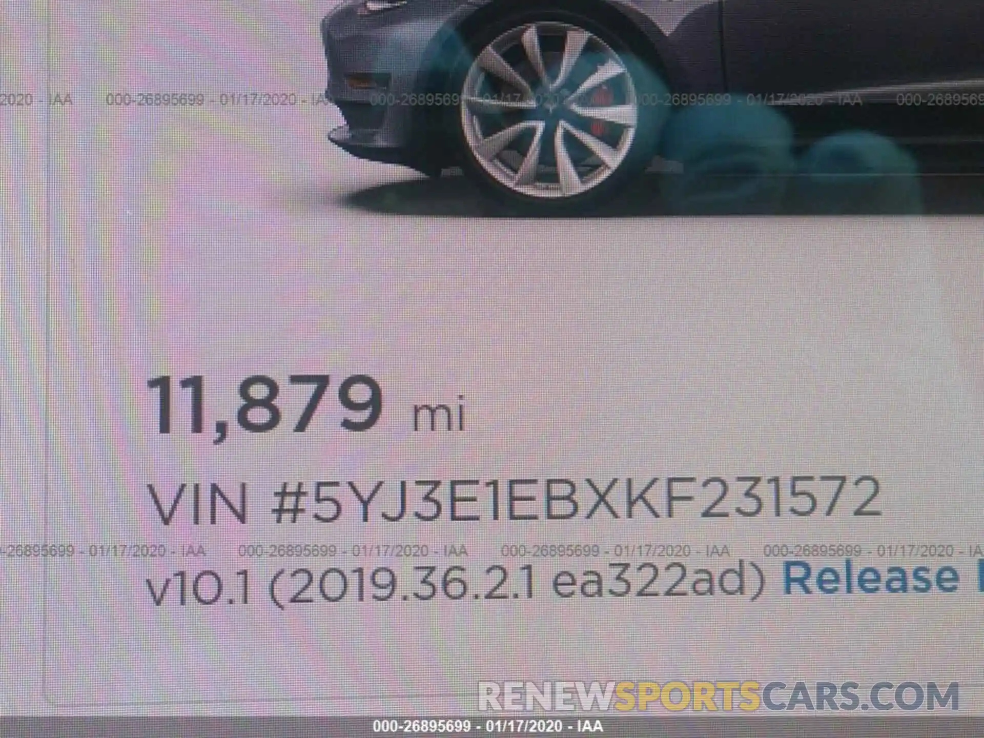 7 Фотография поврежденного автомобиля 5YJ3E1EBXKF231572 TESLA MODEL 3 2019