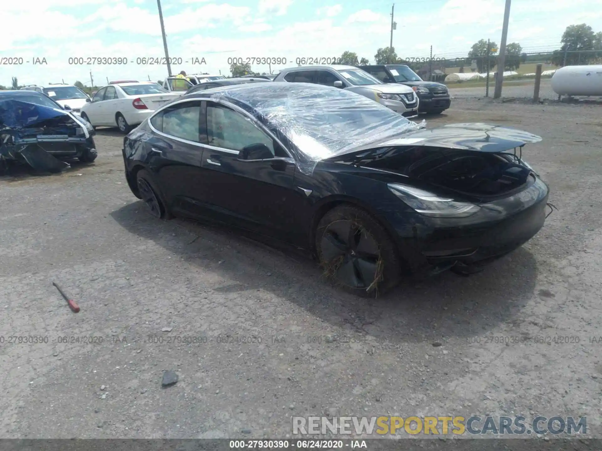 1 Photograph of a damaged car 5YJ3E1EBXKF364641 TESLA MODEL 3 2019