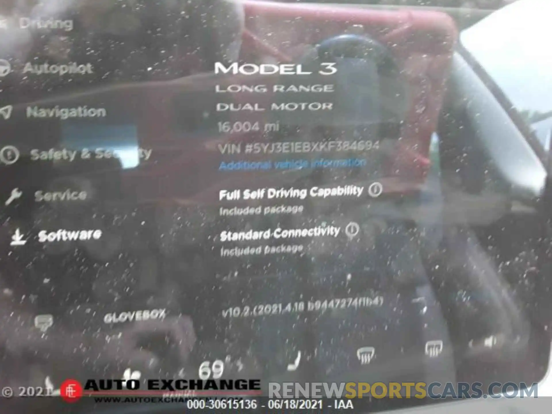 12 Photograph of a damaged car 5YJ3E1EBXKF384694 TESLA MODEL 3 2019