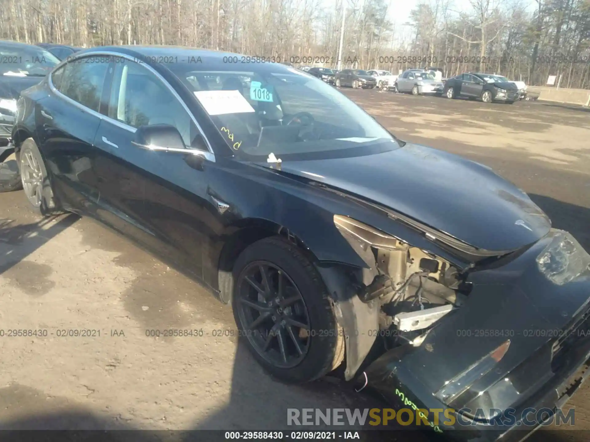 1 Photograph of a damaged car 5YJ3E1EBXKF384968 TESLA MODEL 3 2019