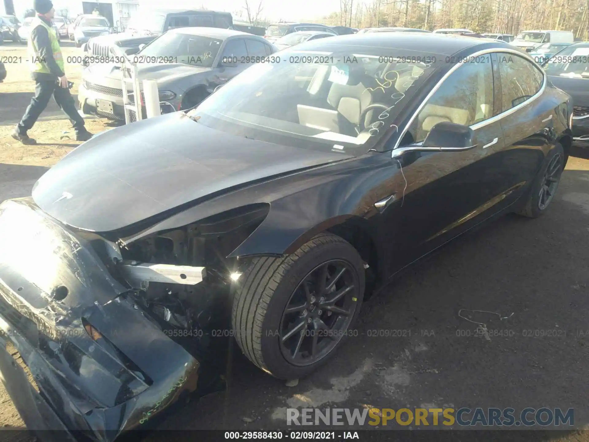 2 Photograph of a damaged car 5YJ3E1EBXKF384968 TESLA MODEL 3 2019