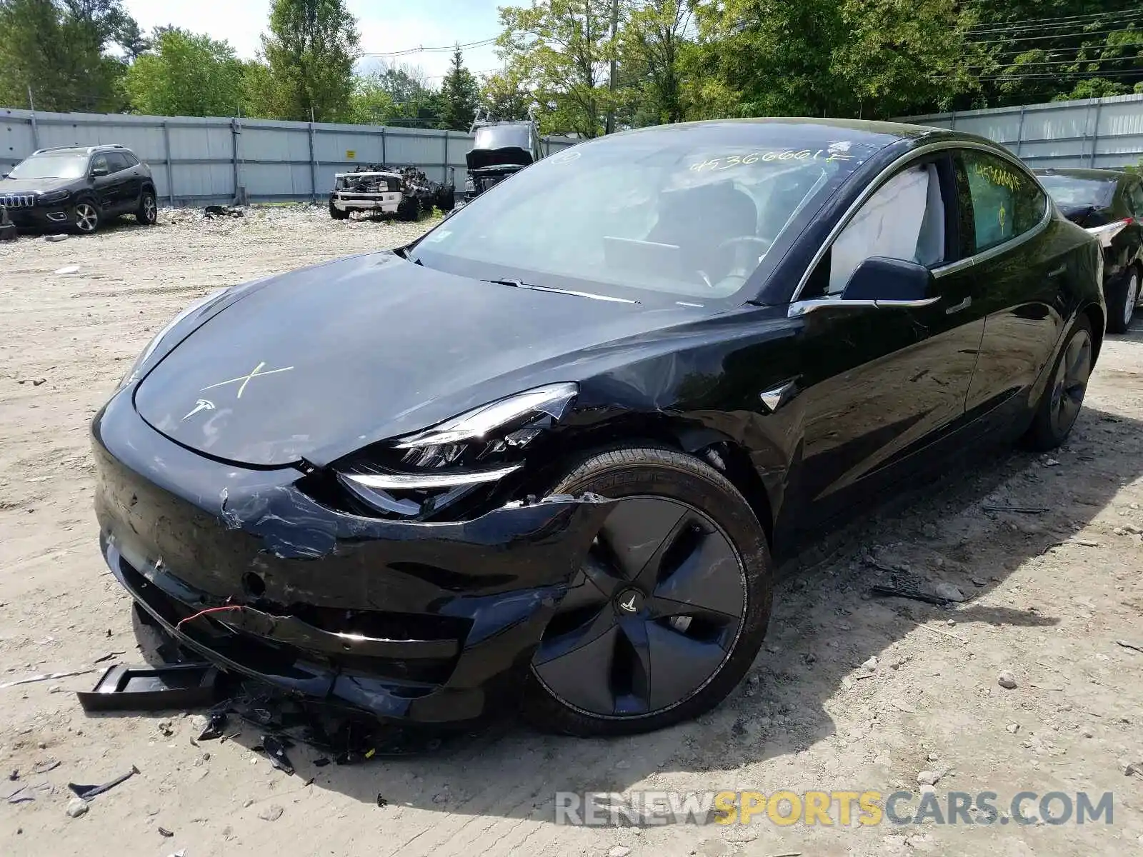 2 Photograph of a damaged car 5YJ3E1EBXKF385070 TESLA MODEL 3 2019