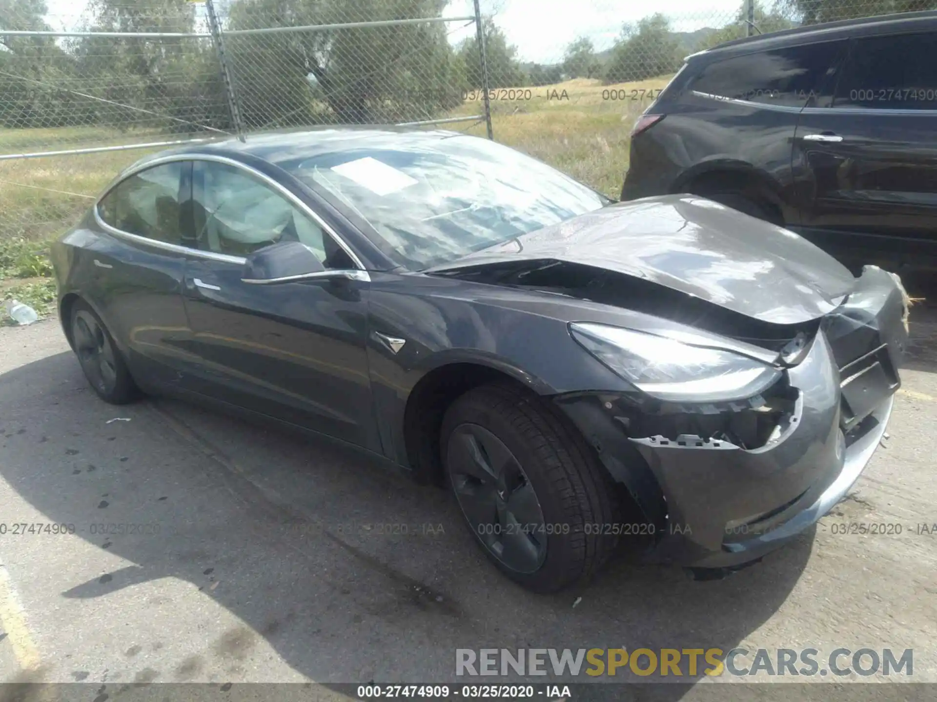 1 Photograph of a damaged car 5YJ3E1EBXKF386784 TESLA MODEL 3 2019