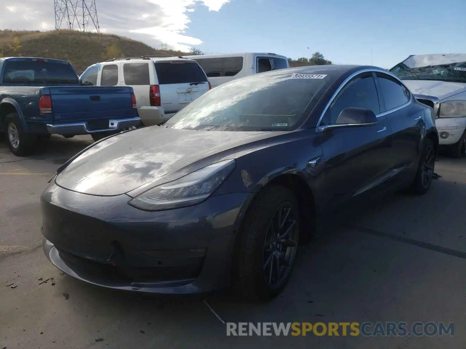 2 Photograph of a damaged car 5YJ3E1EBXKF386915 TESLA MODEL 3 2019