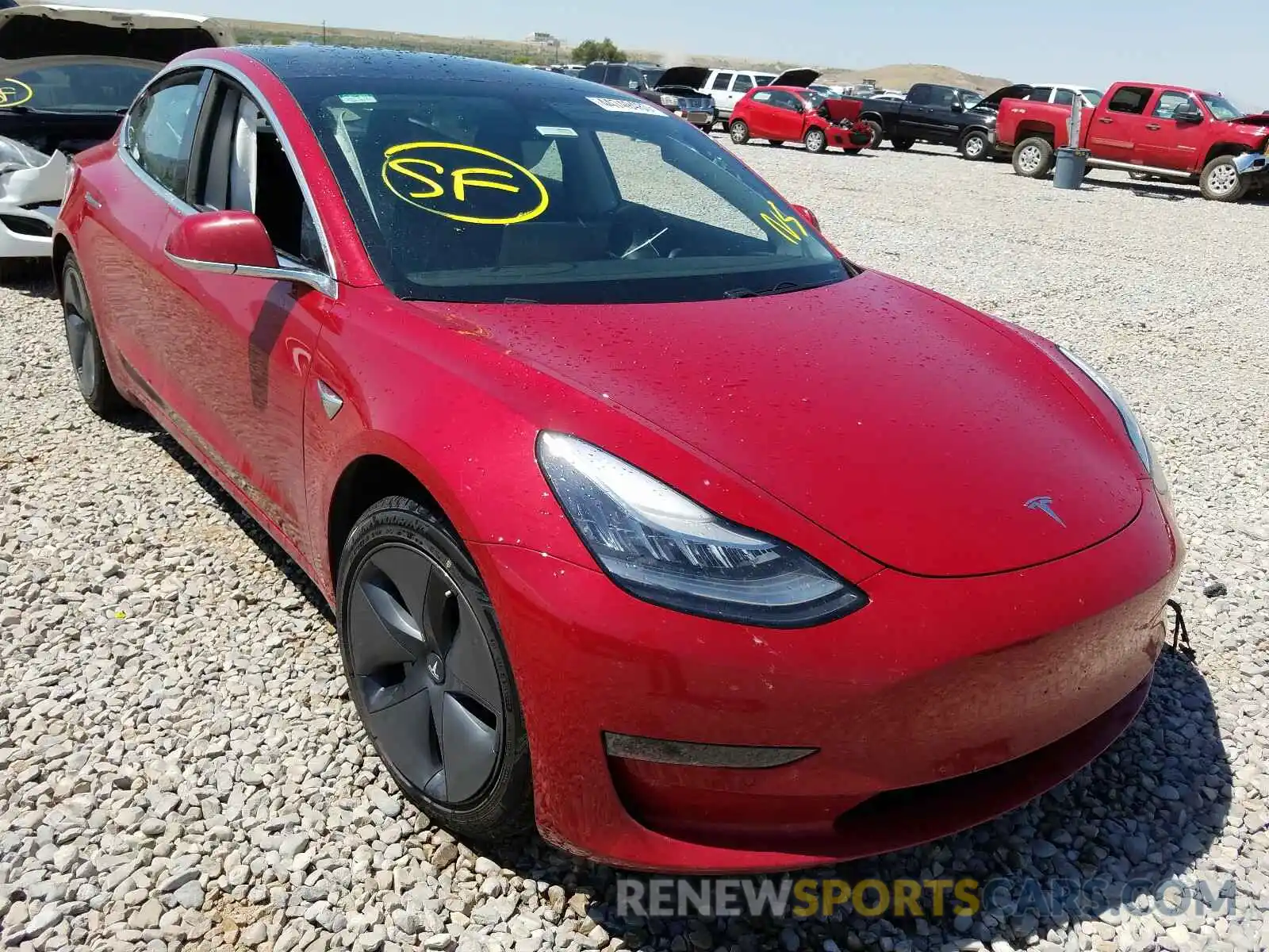 1 Photograph of a damaged car 5YJ3E1EBXKF387269 TESLA MODEL 3 2019