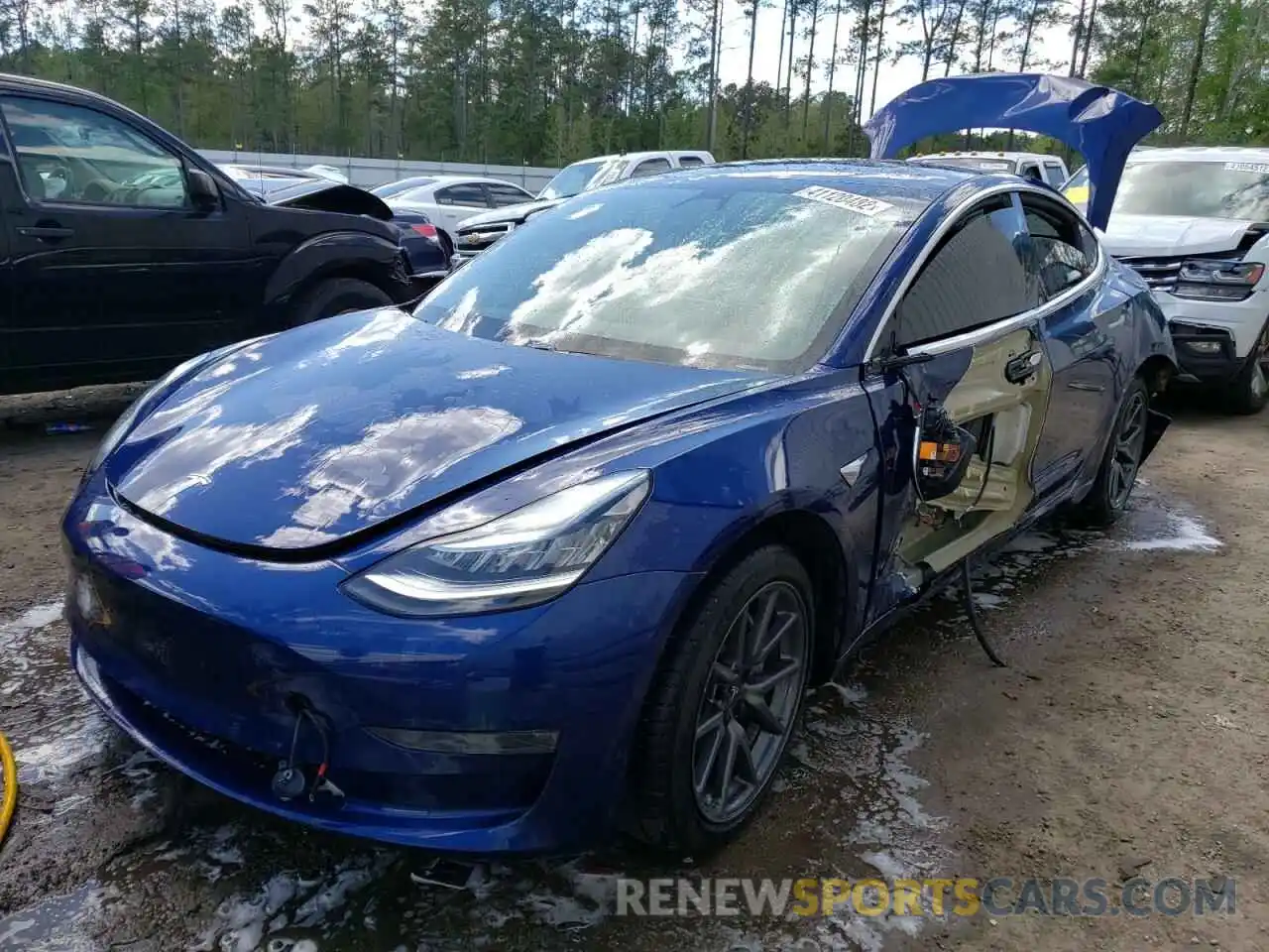 2 Photograph of a damaged car 5YJ3E1EBXKF387742 TESLA MODEL 3 2019