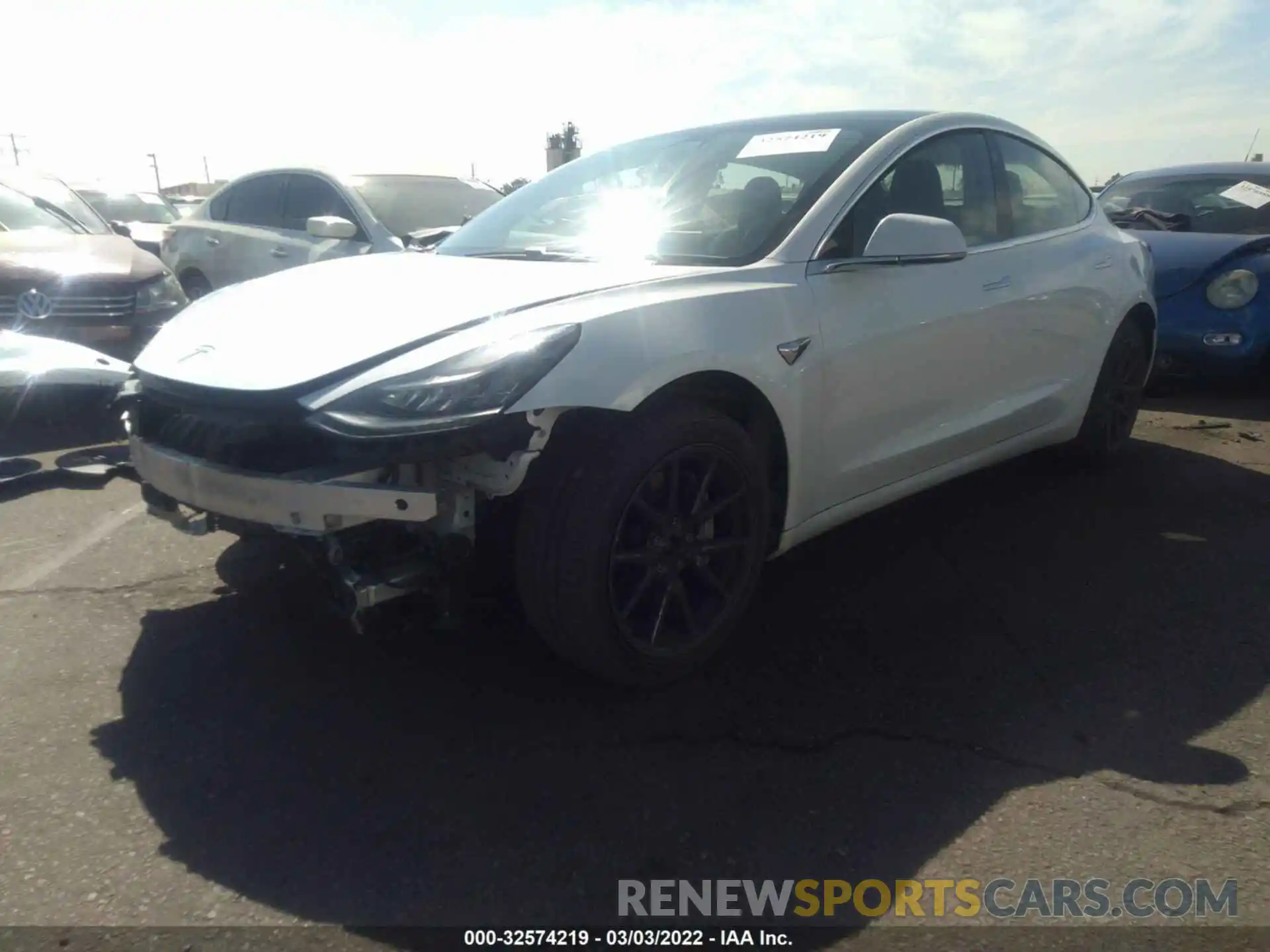 2 Photograph of a damaged car 5YJ3E1EBXKF388499 TESLA MODEL 3 2019