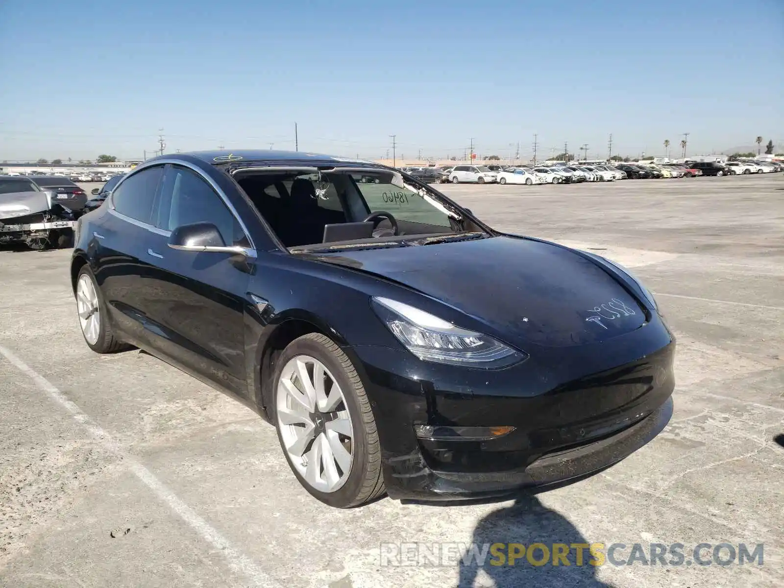 1 Photograph of a damaged car 5YJ3E1EBXKF388714 TESLA MODEL 3 2019