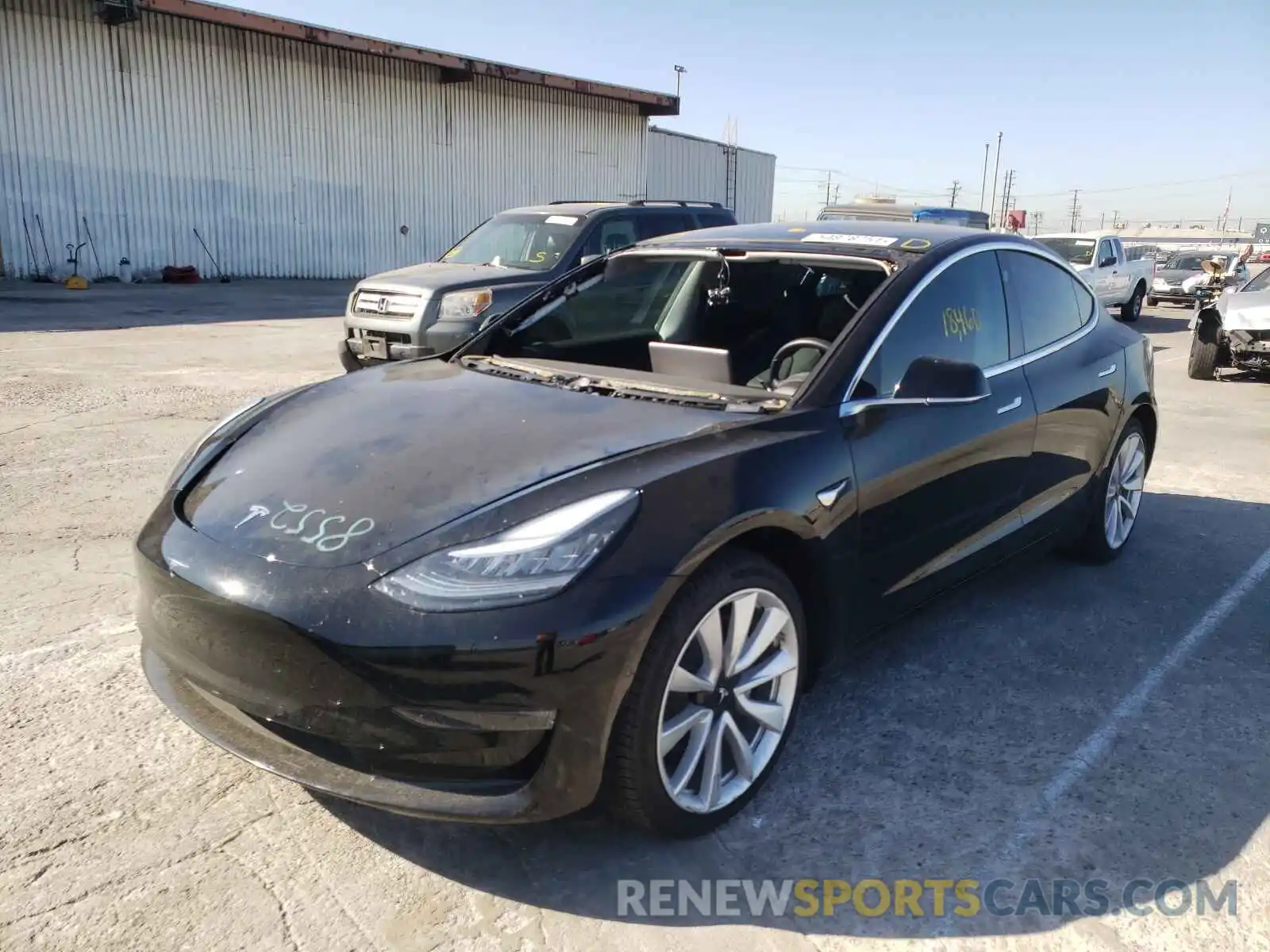 2 Photograph of a damaged car 5YJ3E1EBXKF388714 TESLA MODEL 3 2019