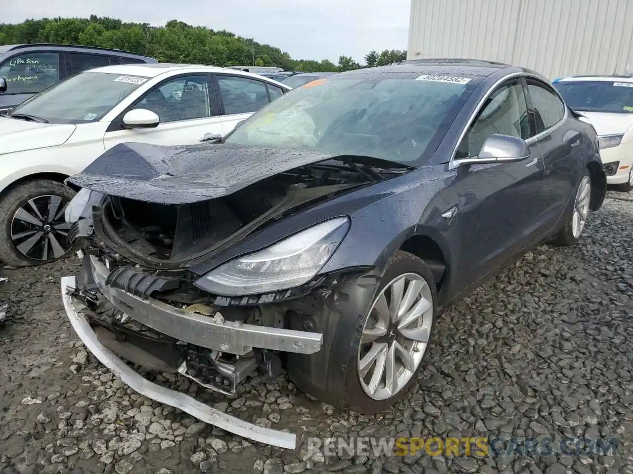 2 Photograph of a damaged car 5YJ3E1EBXKF389099 TESLA MODEL 3 2019