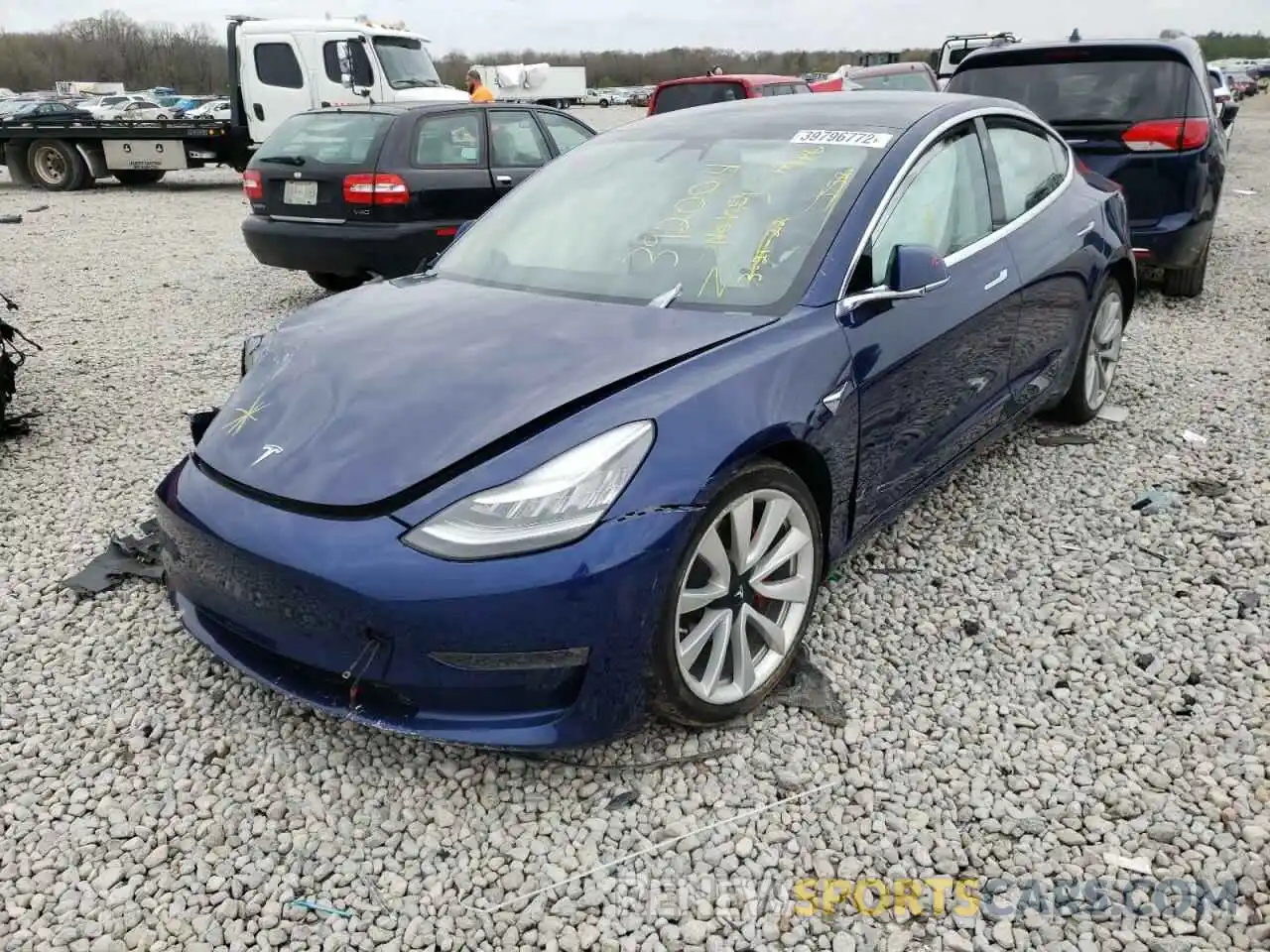 2 Photograph of a damaged car 5YJ3E1EBXKF392004 TESLA MODEL 3 2019