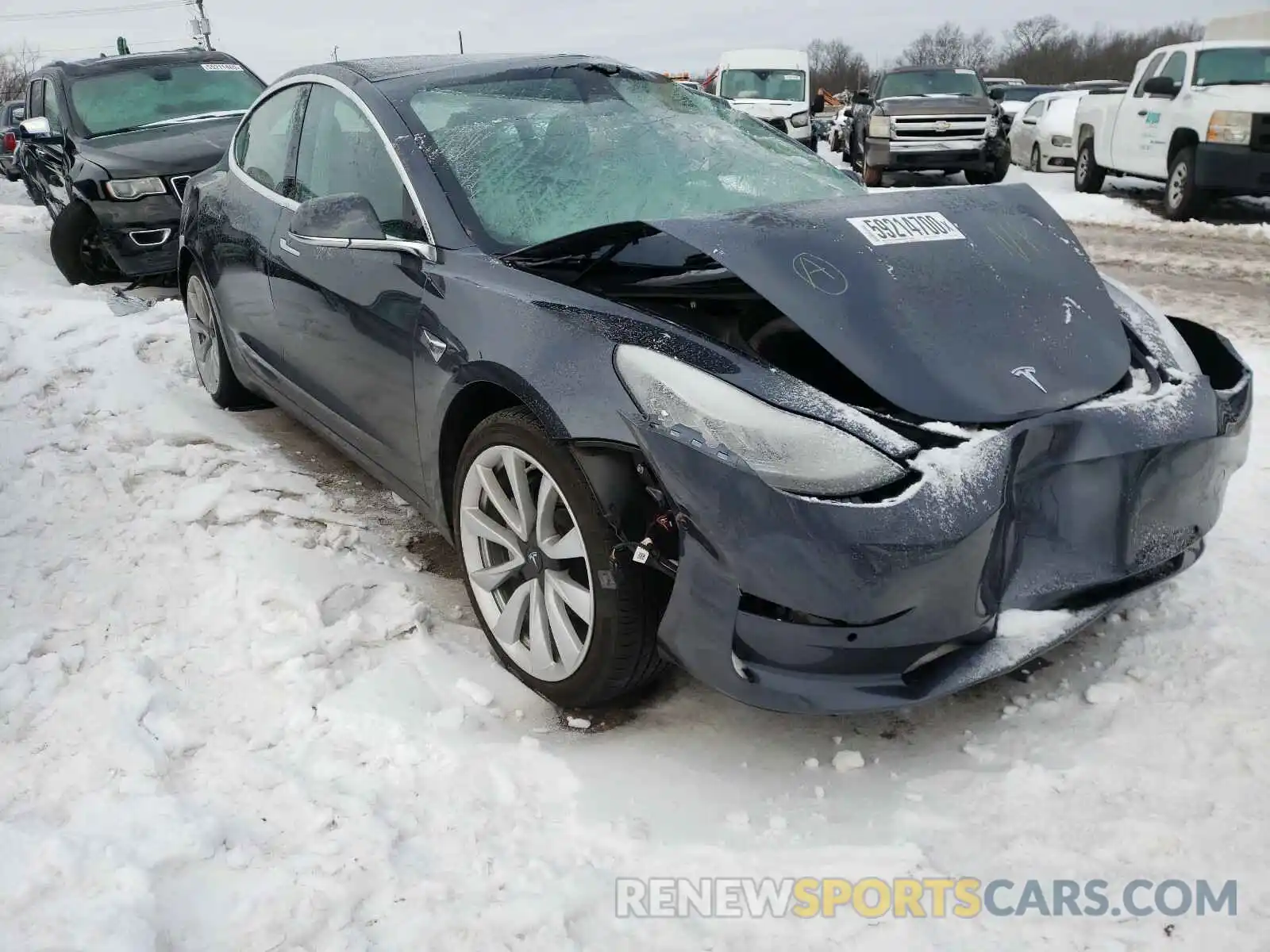 1 Photograph of a damaged car 5YJ3E1EBXKF408508 TESLA MODEL 3 2019