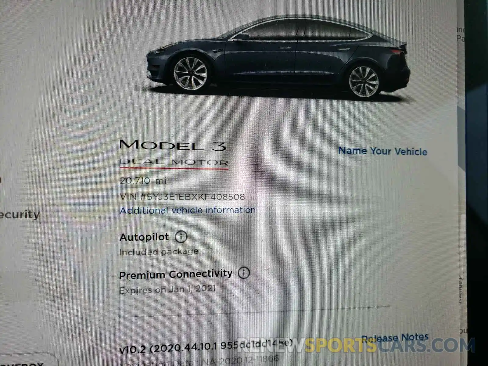 8 Photograph of a damaged car 5YJ3E1EBXKF408508 TESLA MODEL 3 2019